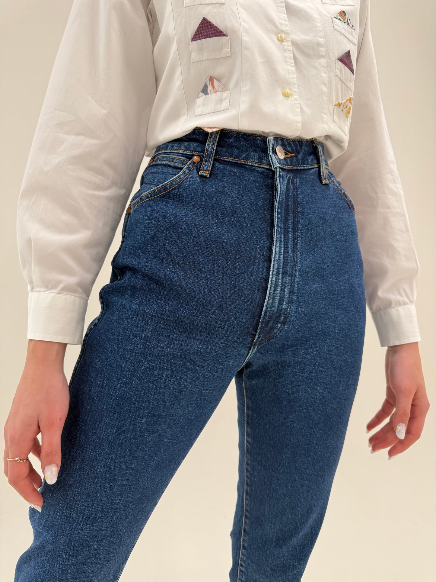 Jeans vintage premium din jeans excepțional modelator cu talie ultra înaltă