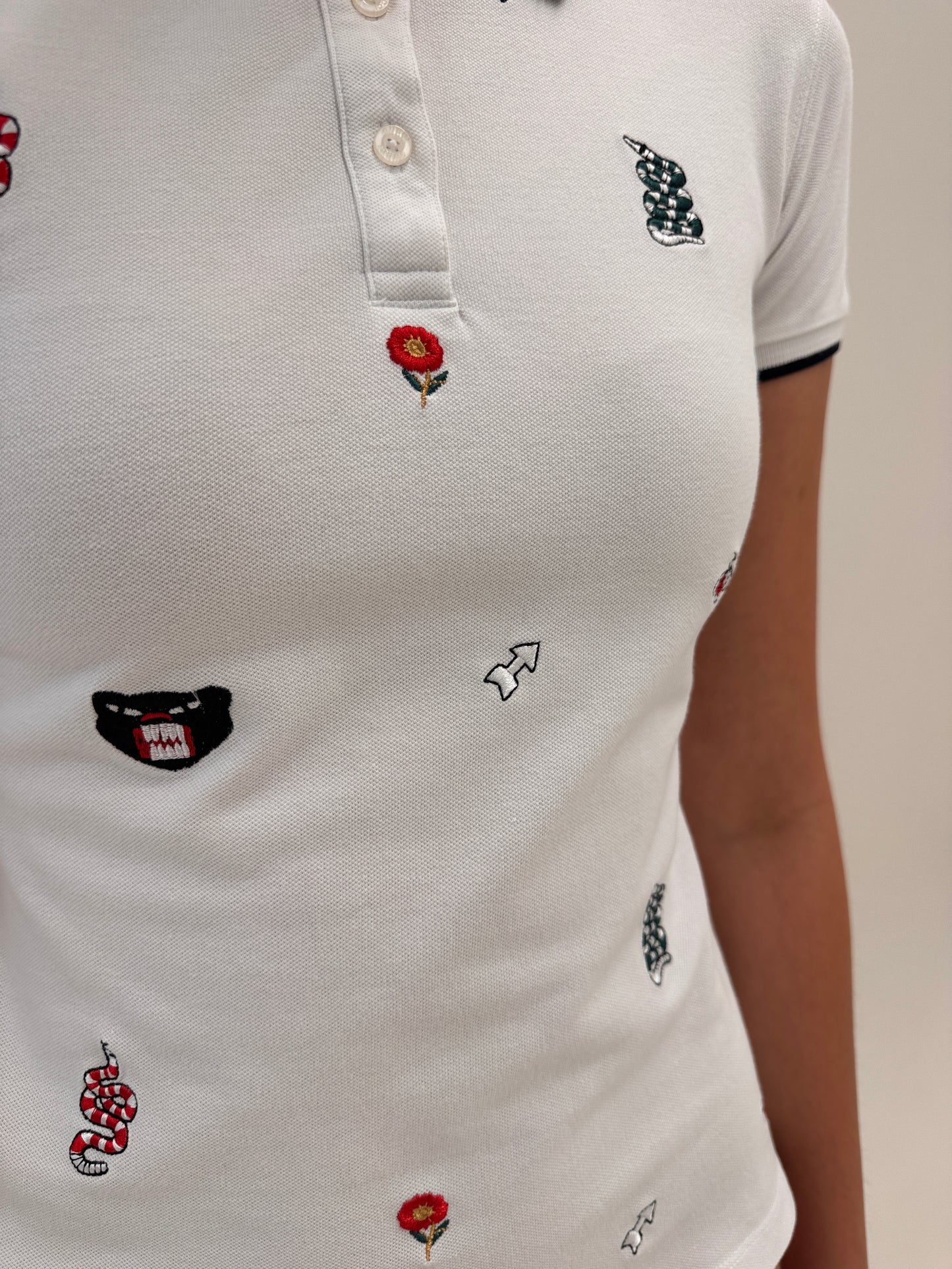 Top polo Gucci din bumbac de gramaj mare brodat