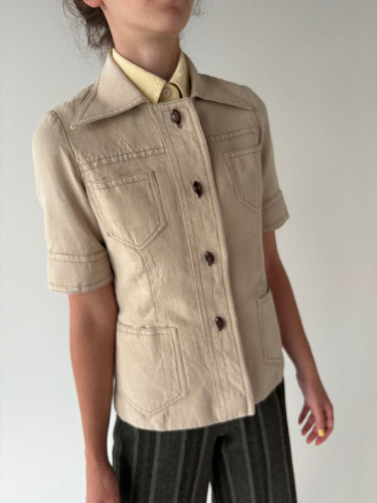 Sacou vintage safari din anii 70 in stil Yves Saint Laurent