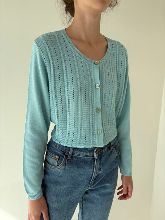 Cardigan vintage italian din bumbac de gramaj mare