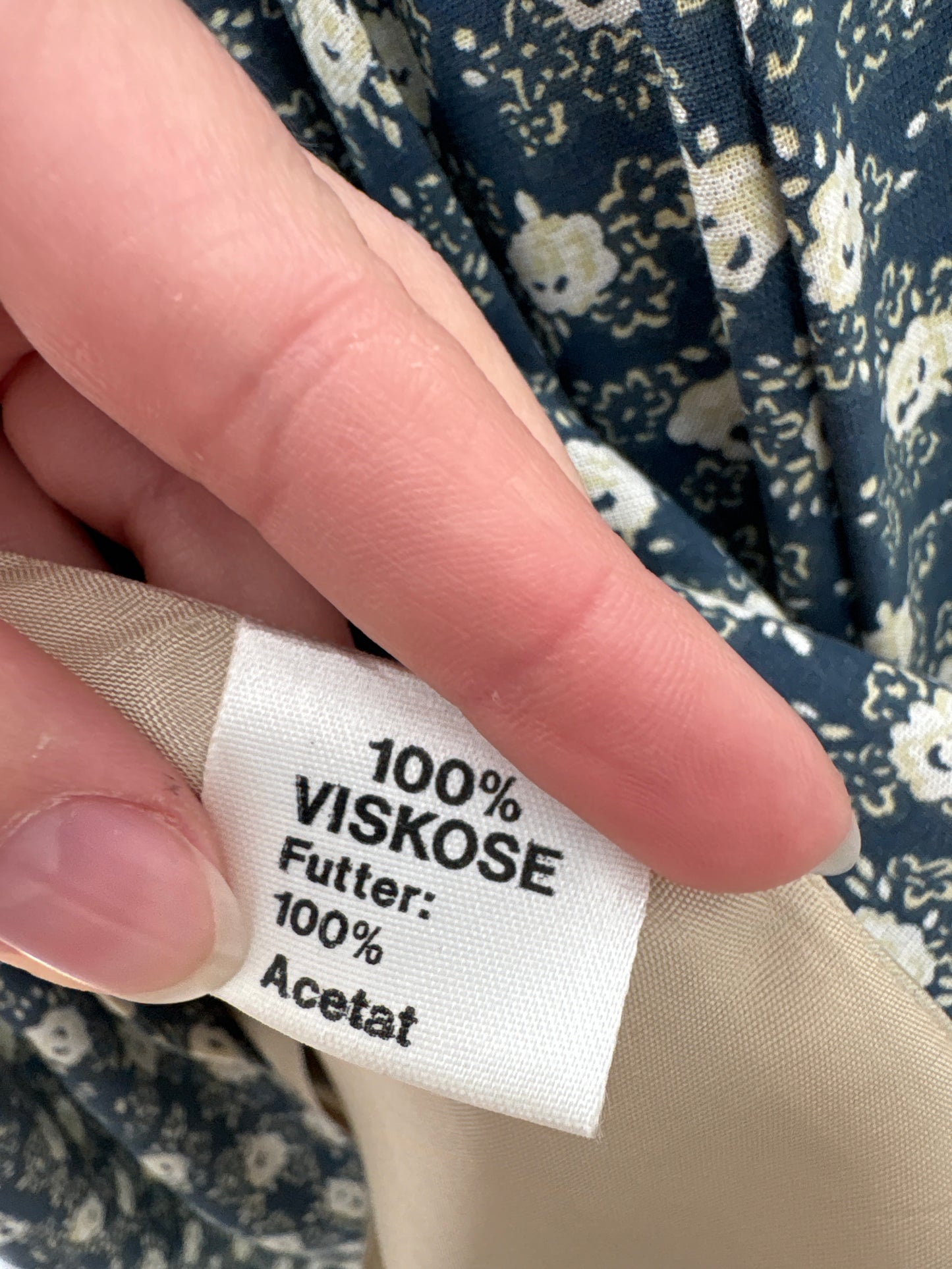 Fustă vintage jeans blue cu print delicat din pânză și talie ultra înaltă