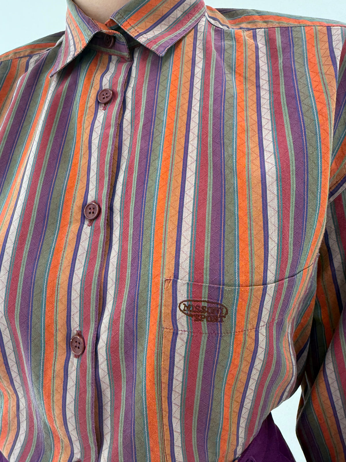 Cămașa Missoni din poplin excepțional plin texturat de bumbac moale în dungi