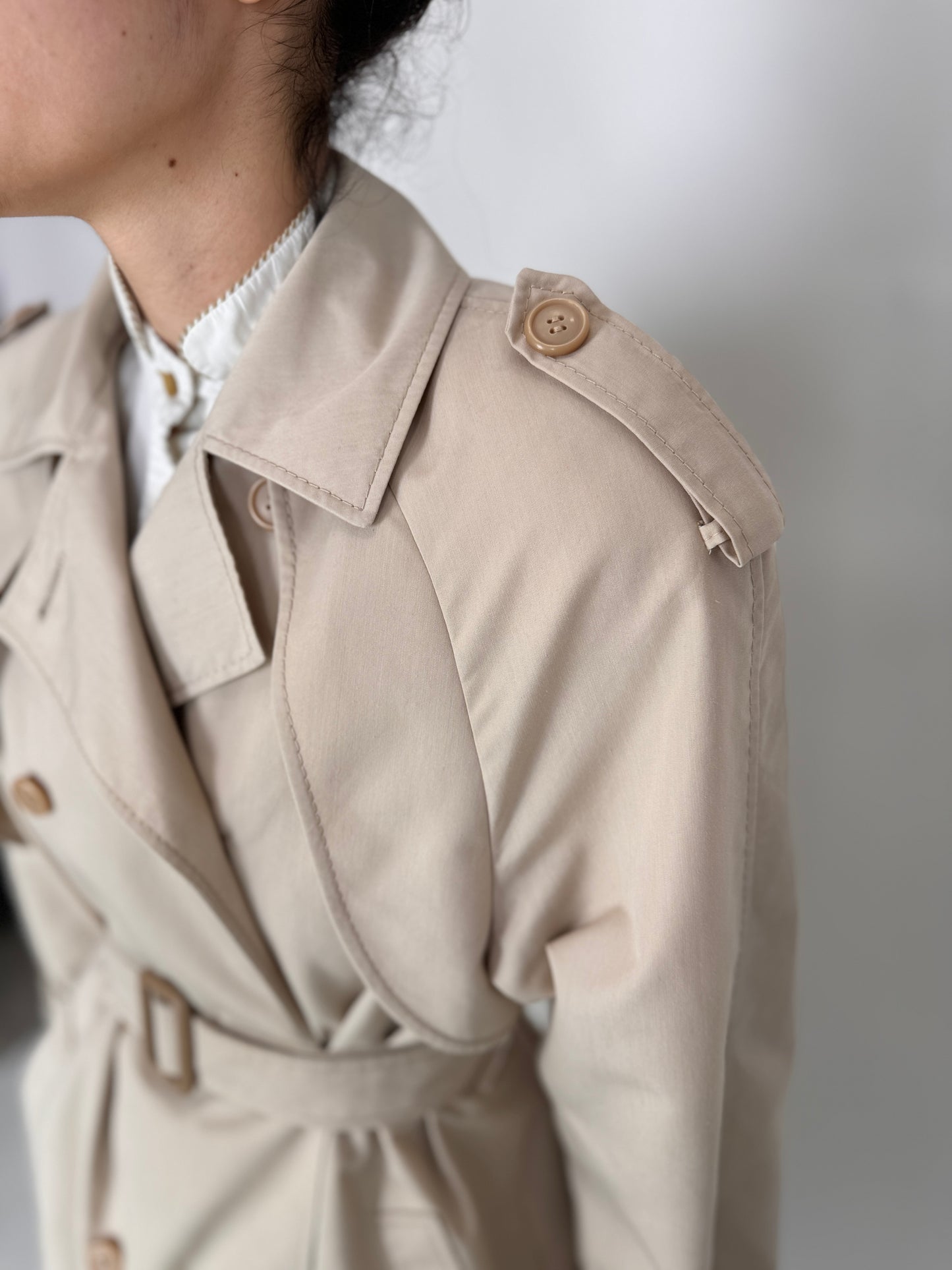 Trench vintage nude impermeabil