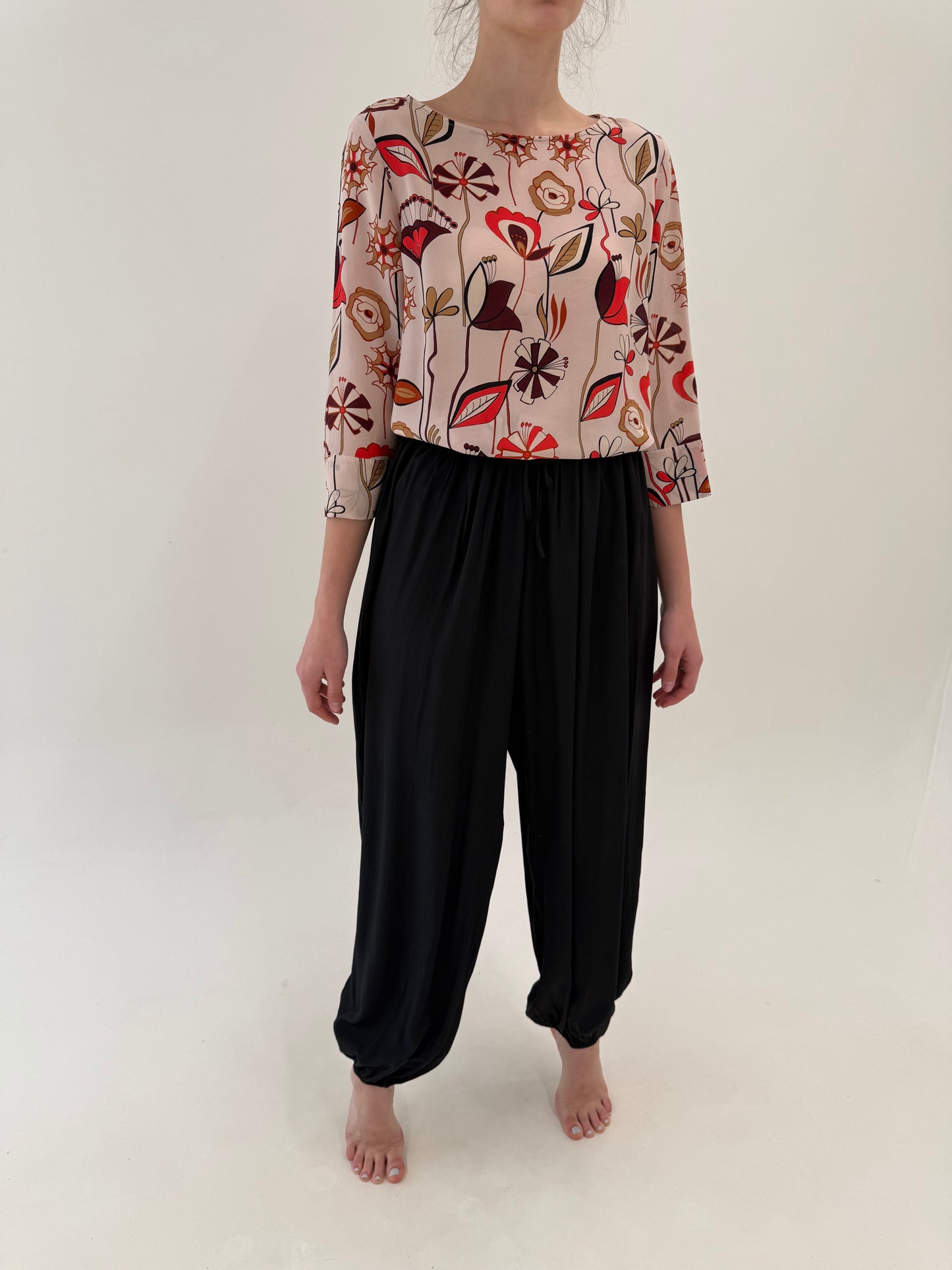 Pantaloni vintage baloon tall cu talie ultra înaltă reglabilă