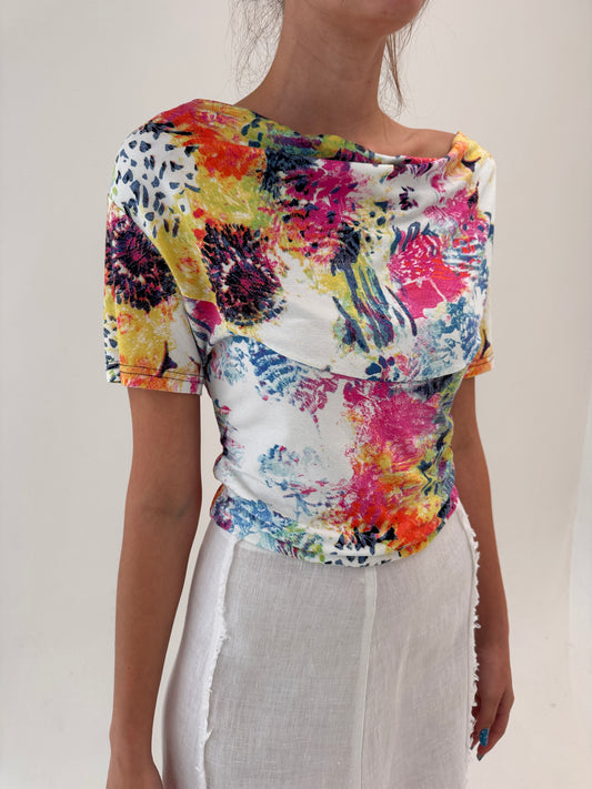 Top italian de brand premium cu decolteu drapat