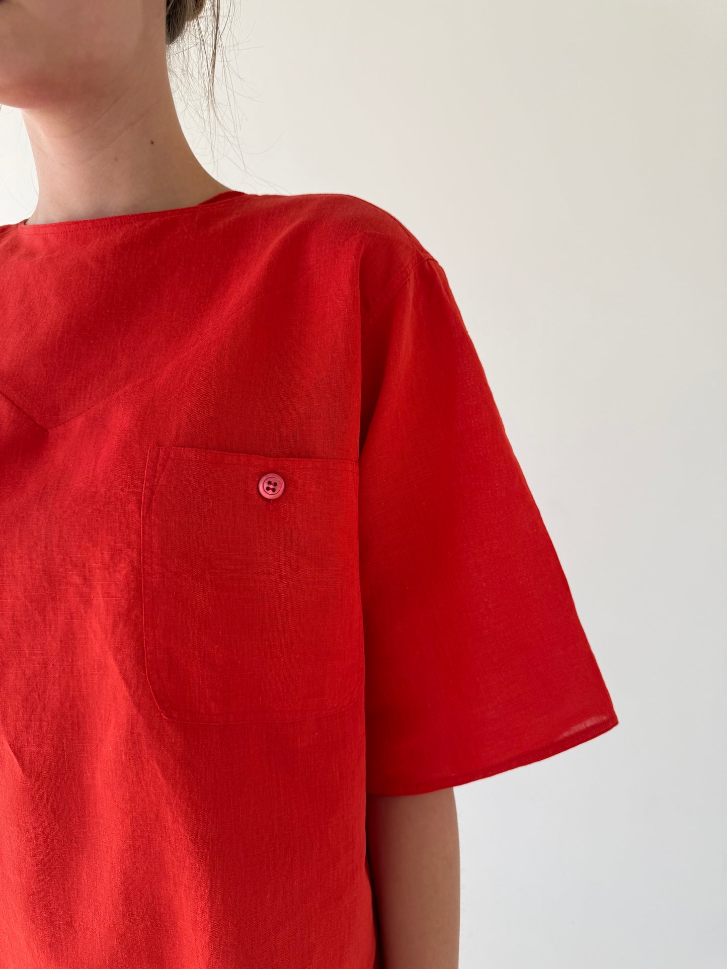 Top vintage din in Max Mara cherry red in croi