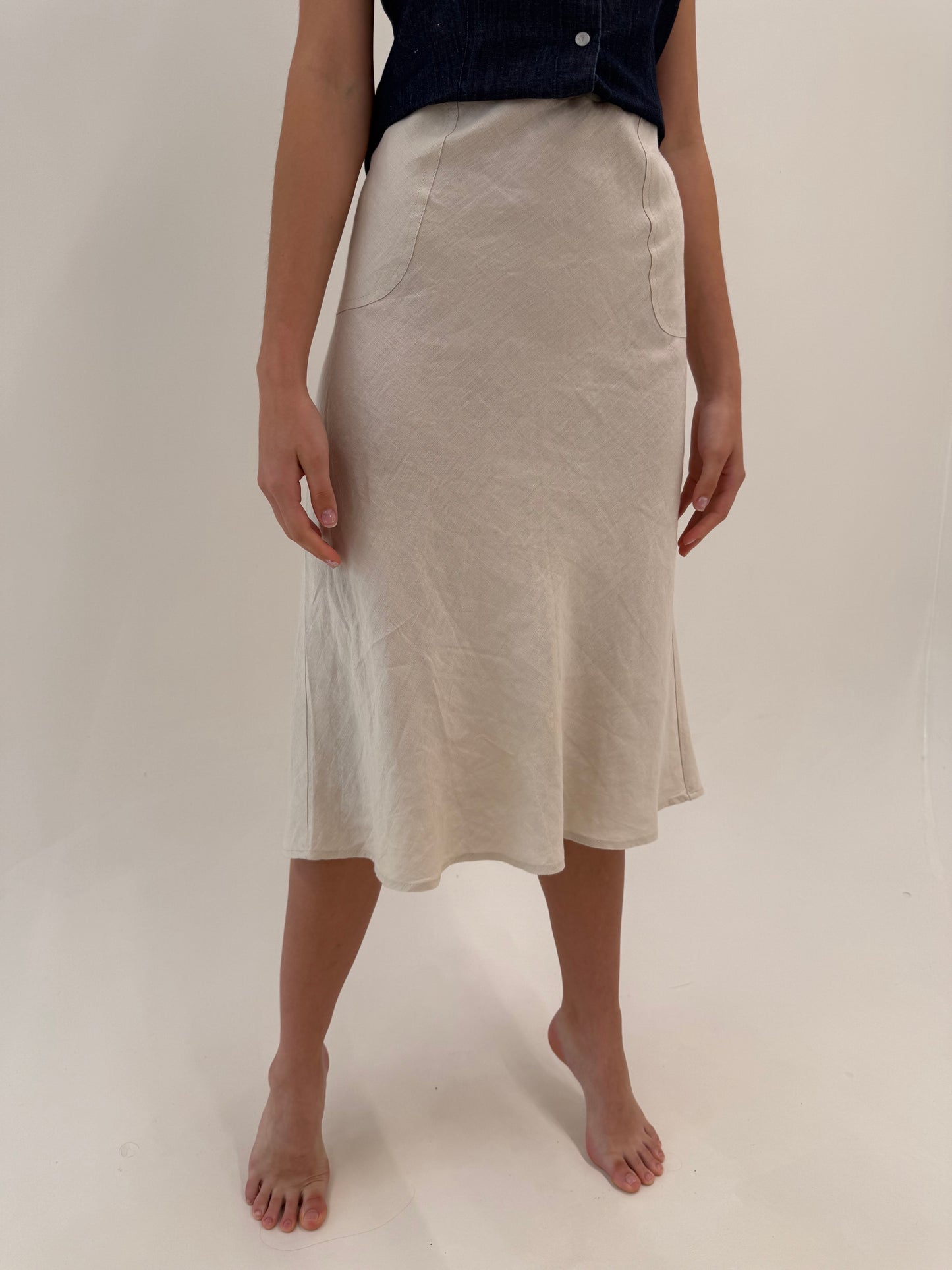 Fustă Armani light nude din in midi lung în bie