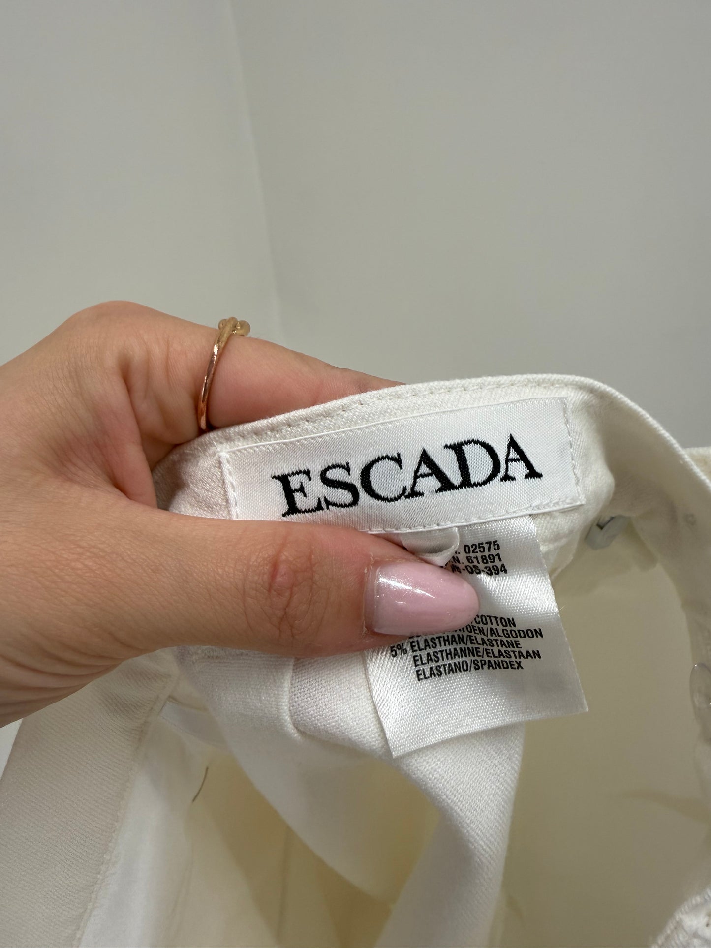 Fustă Escada vintage creion din twill de bumbac cu talie ultra înaltă