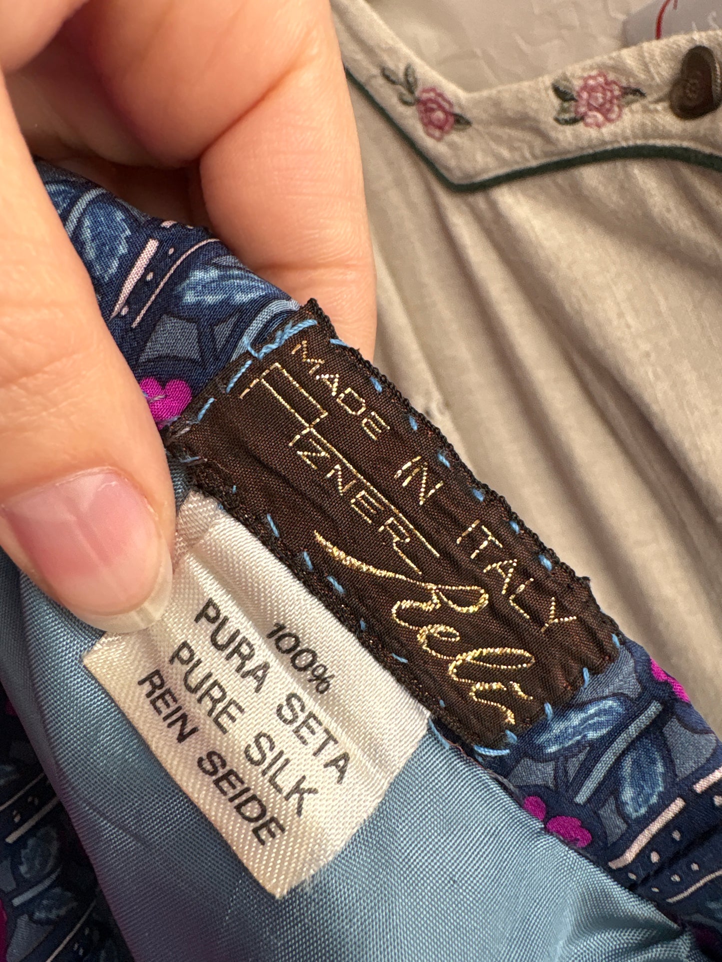 Fustă vintage plisată din mătase naturală cu talie ultra înaltă elastică