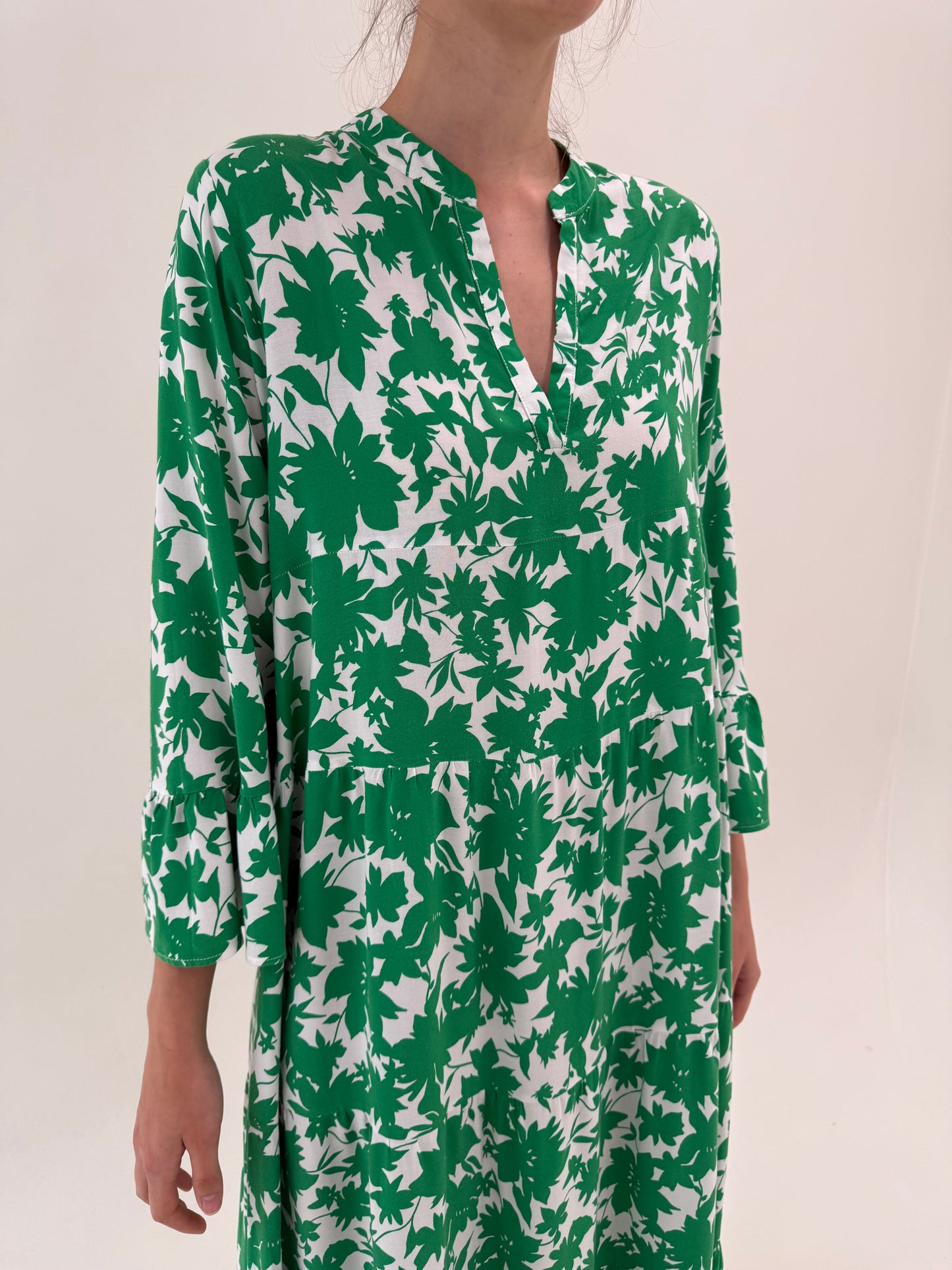 Rochie maxi cu print verde smarald ultra confort