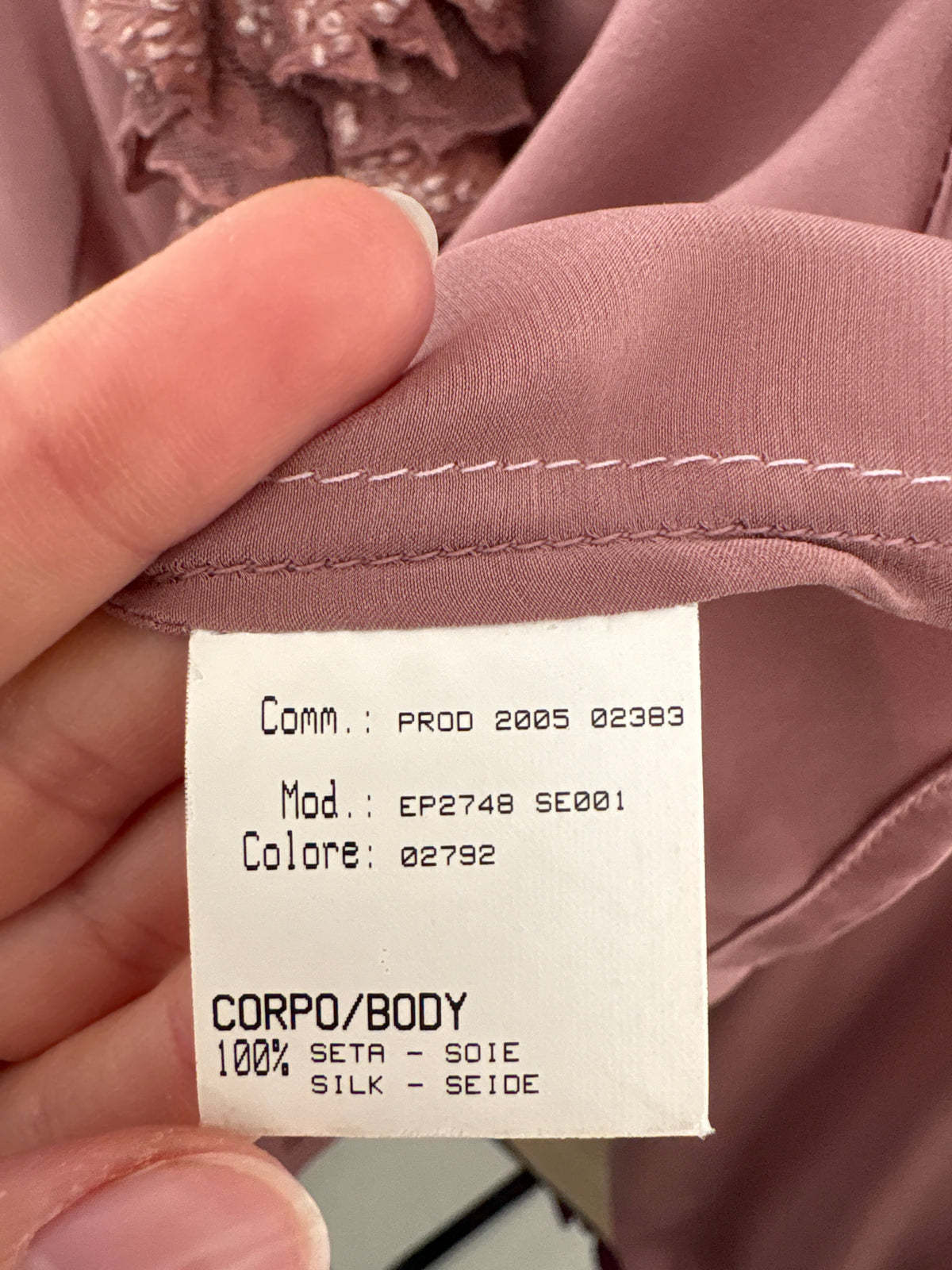 Cămașa Roberto Cavalli din mătase naturală cu jabou bogat dusty Pink