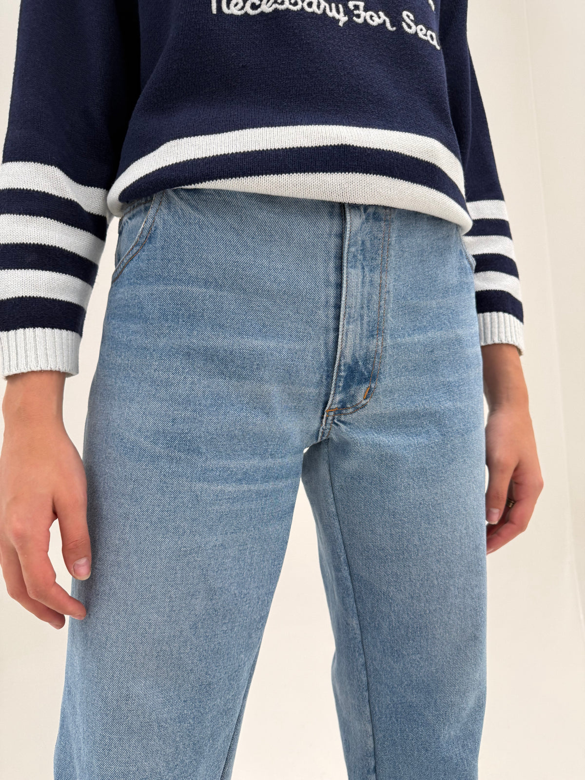 Jeans vintage petite classic wash din jeans vintage gros premium