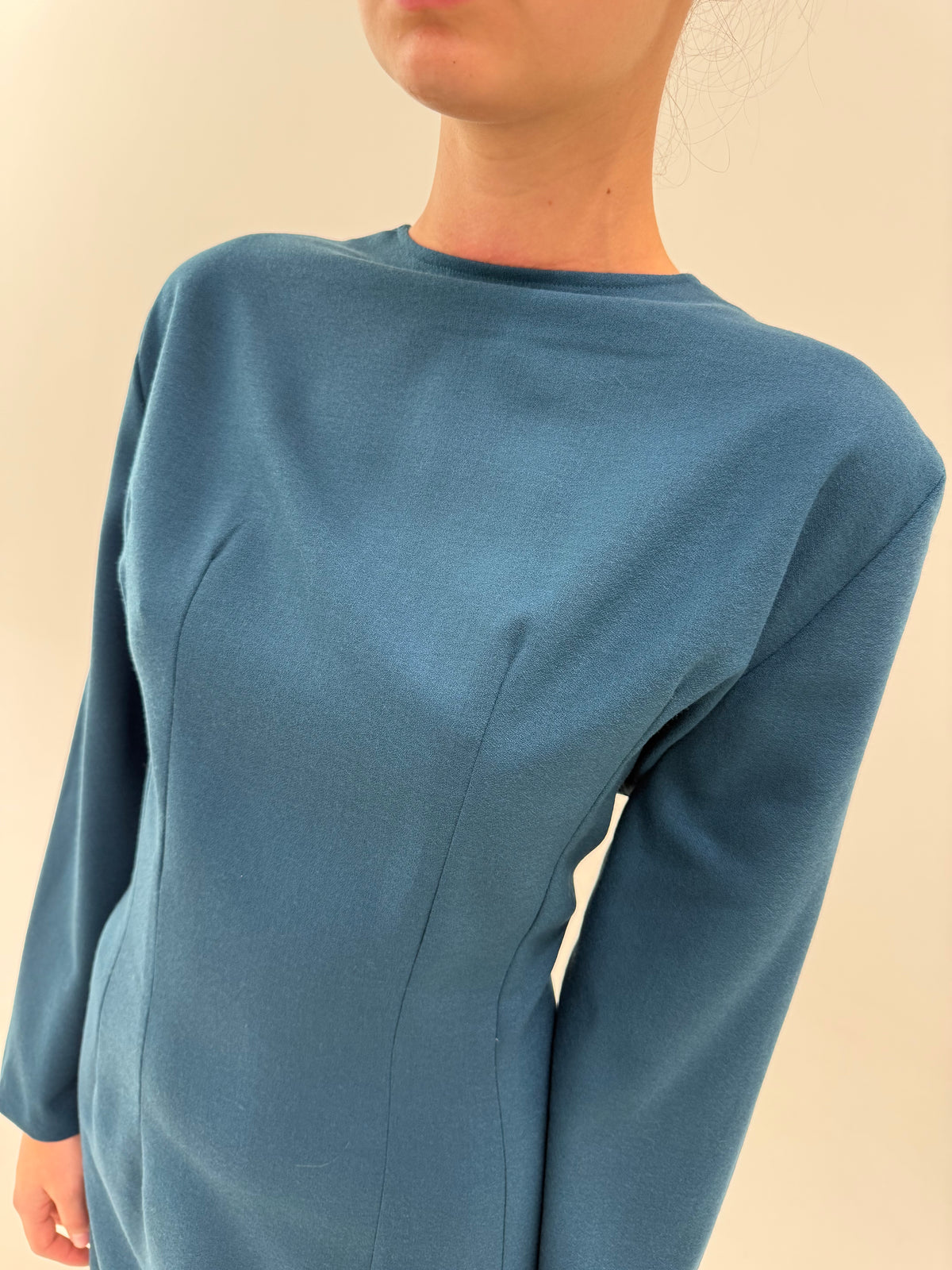 Rochie vintage nouă cu etichetă din lana extrafina purtabilă în 2 moduri