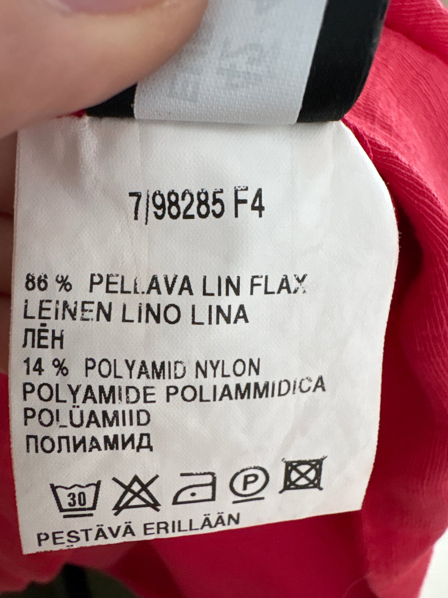 Corsaj din in foarte ușor satinat raspberry red