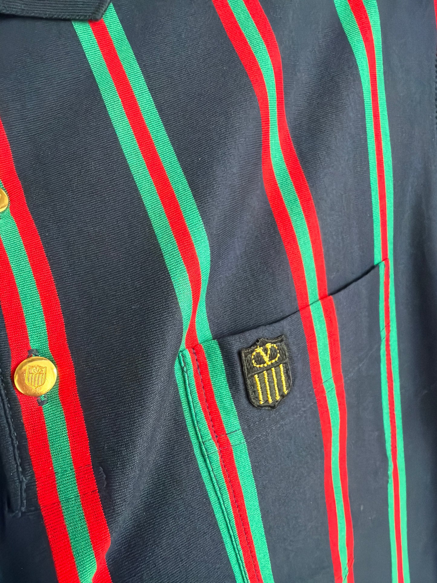 Top vintage polo Valentino în dungi din bumbac Filo di Scozia