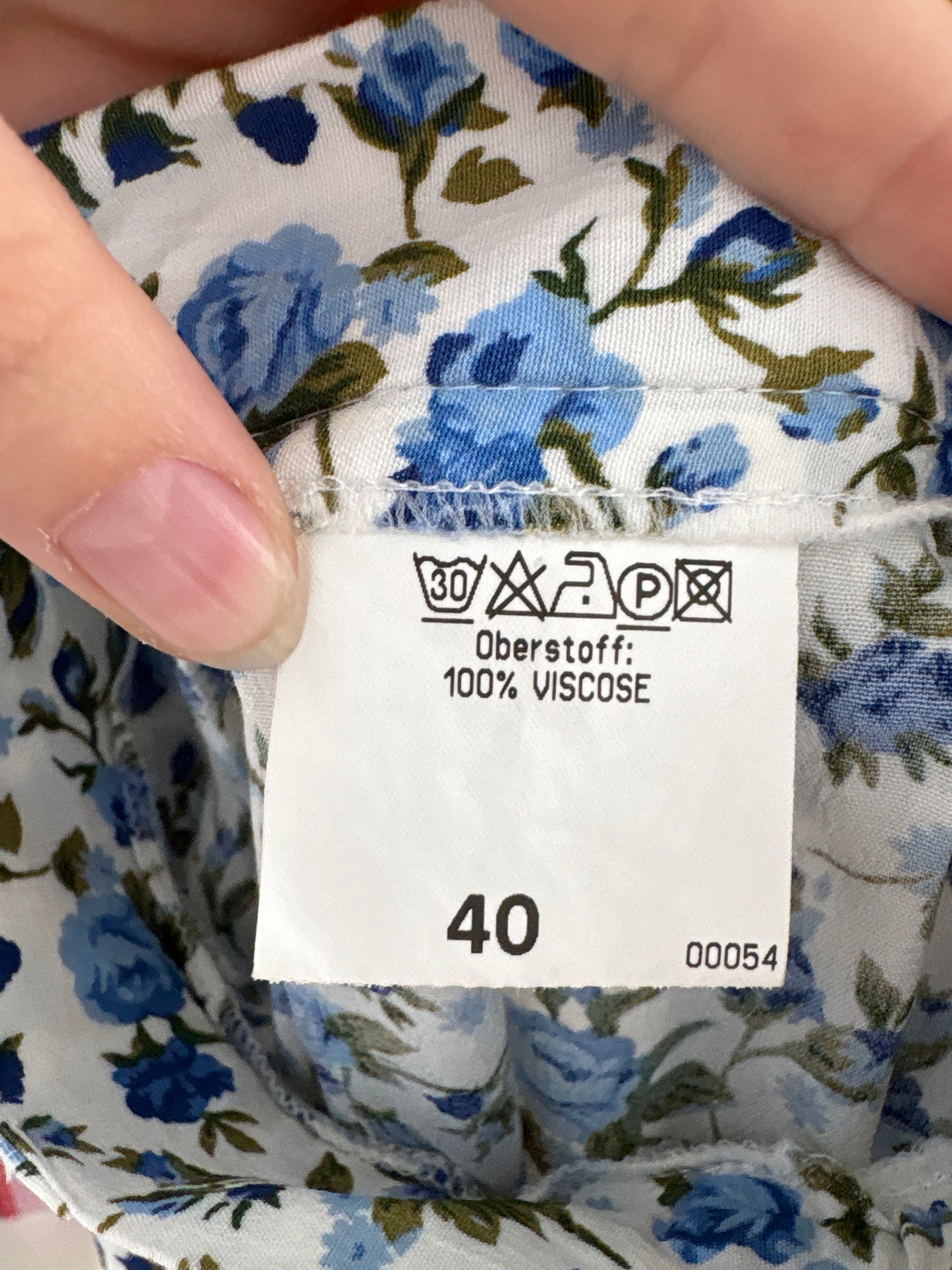 Fustă maxi cu print baby blue floral superb vaporoasă cu talie elastică