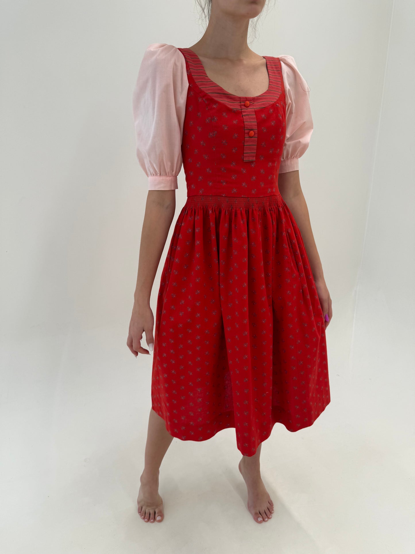 Rochie vintage cu corsaj de brand luxury Sportalm din pânză