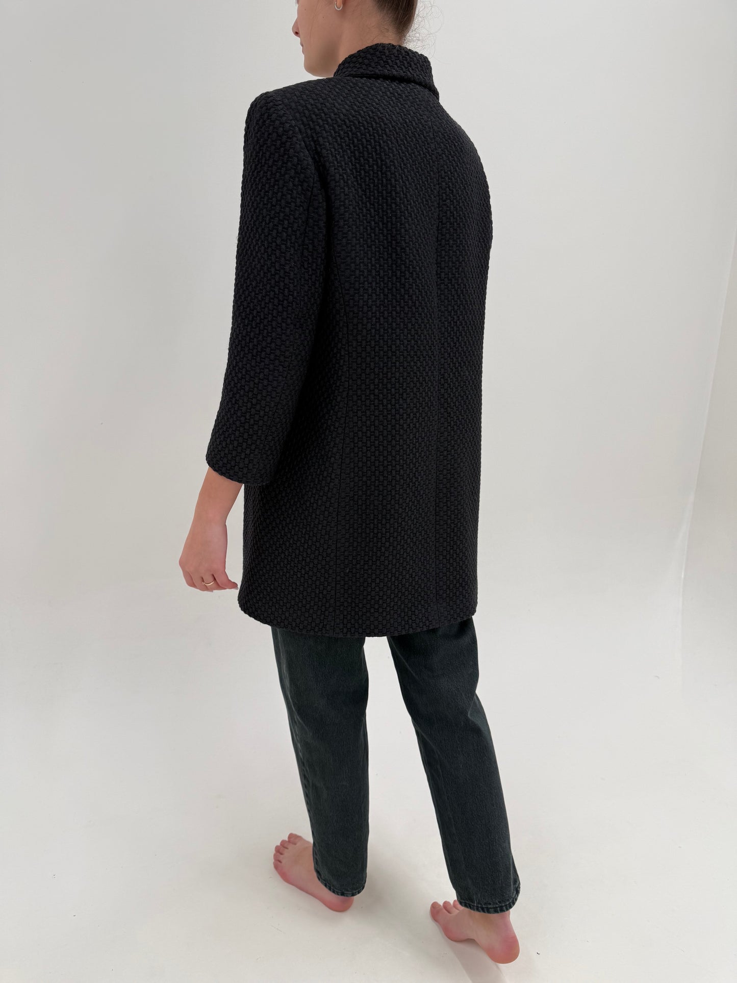 Pardesiu vintage Versace anii 90 de primăvară din lana extrafina și bumbac