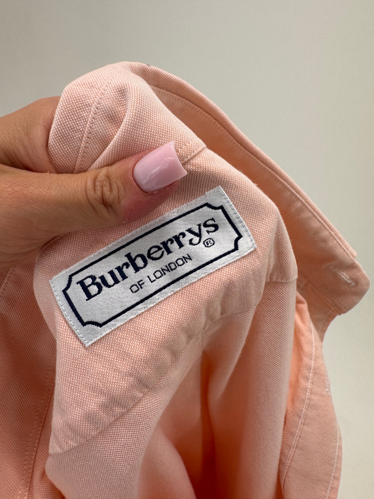 Cămașa Burberry din bumbac Oxford powder Pink casual în croi lejer