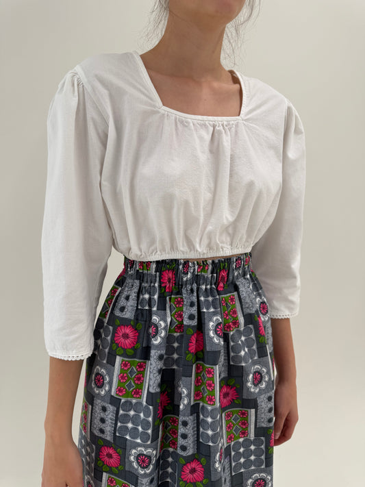 Top vintage cropped din bumbac premium
