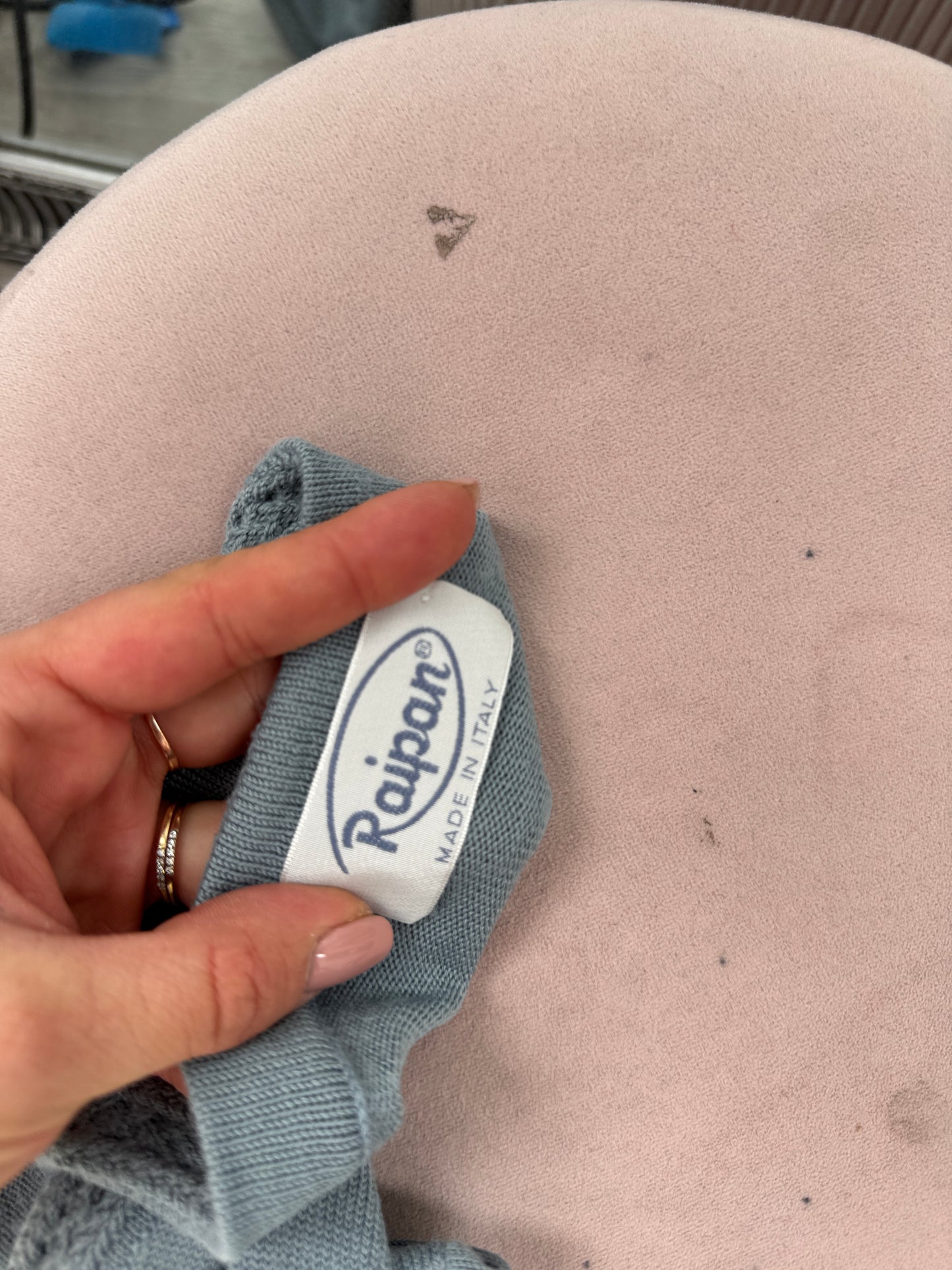 Cardigan subțire vintage italian baby blue din lana extrafina