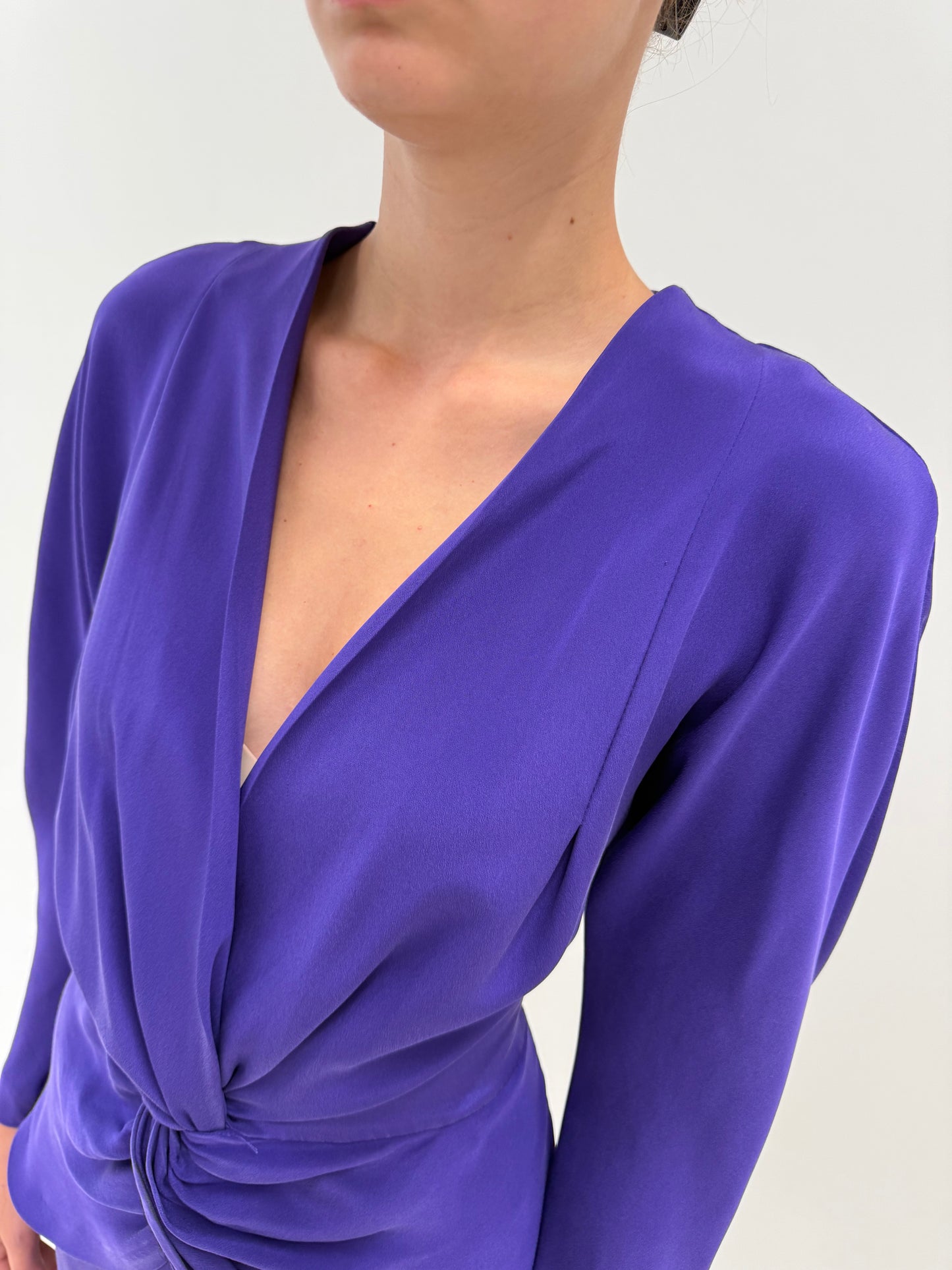 Rochie Max Mara din mătase naturală de la business la cocktail electric purple