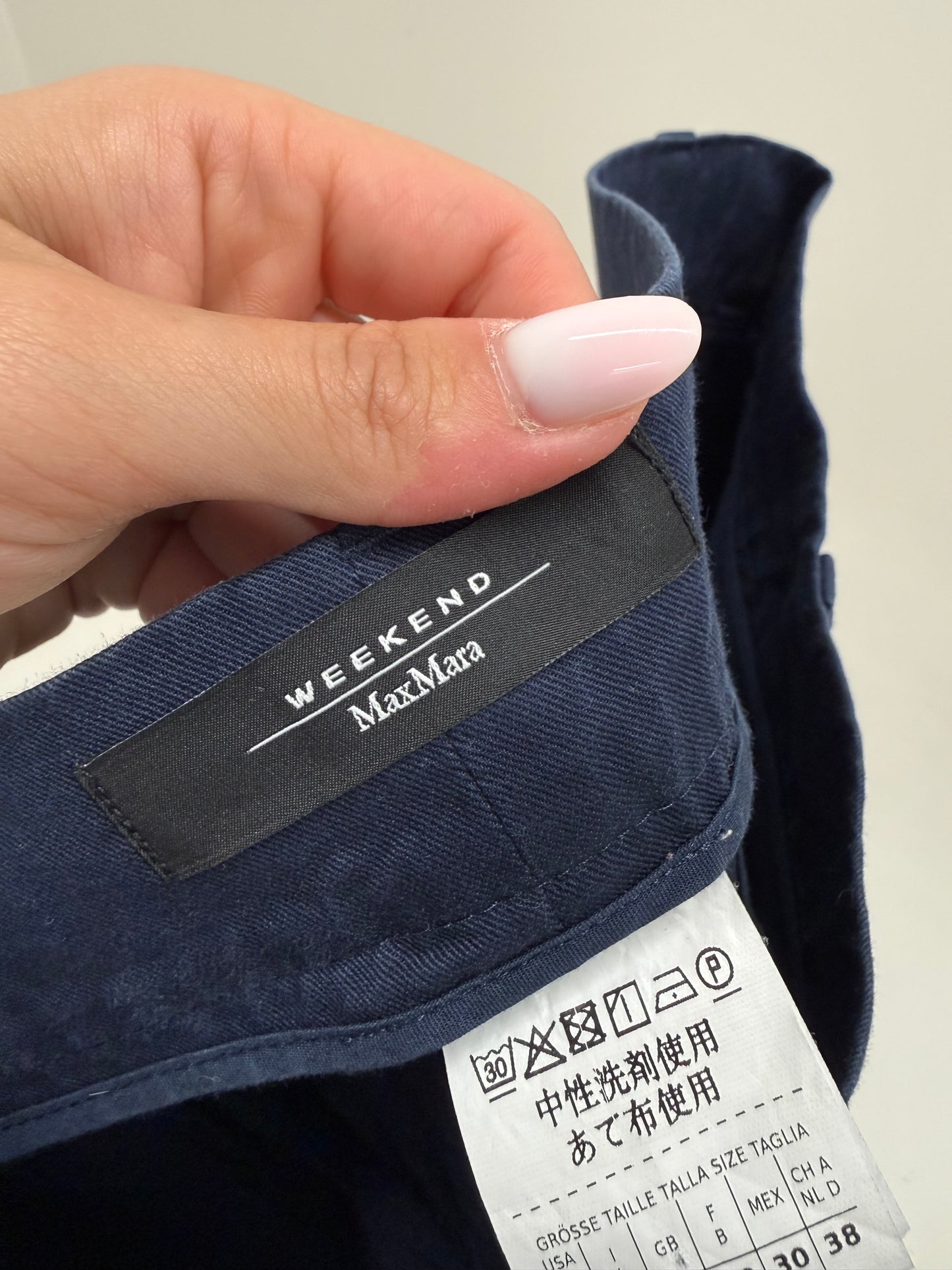 Pantaloni Max Mara palazzo din twill de bumbac cu în și talie ultra înaltă