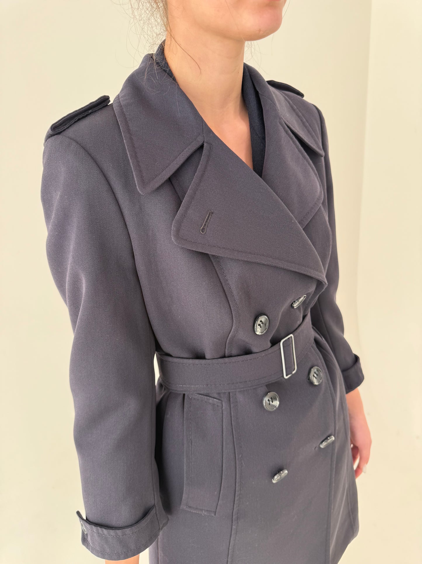 Trench suntire de primăvară din lana extrafina  impermeabilă petite