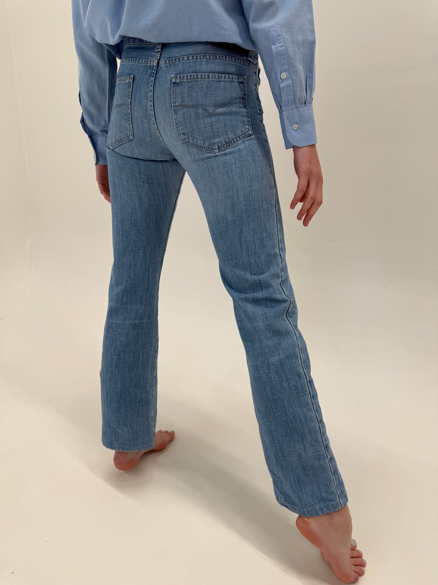 Jeans vintage Versace bootcut classic wash de sezon cald