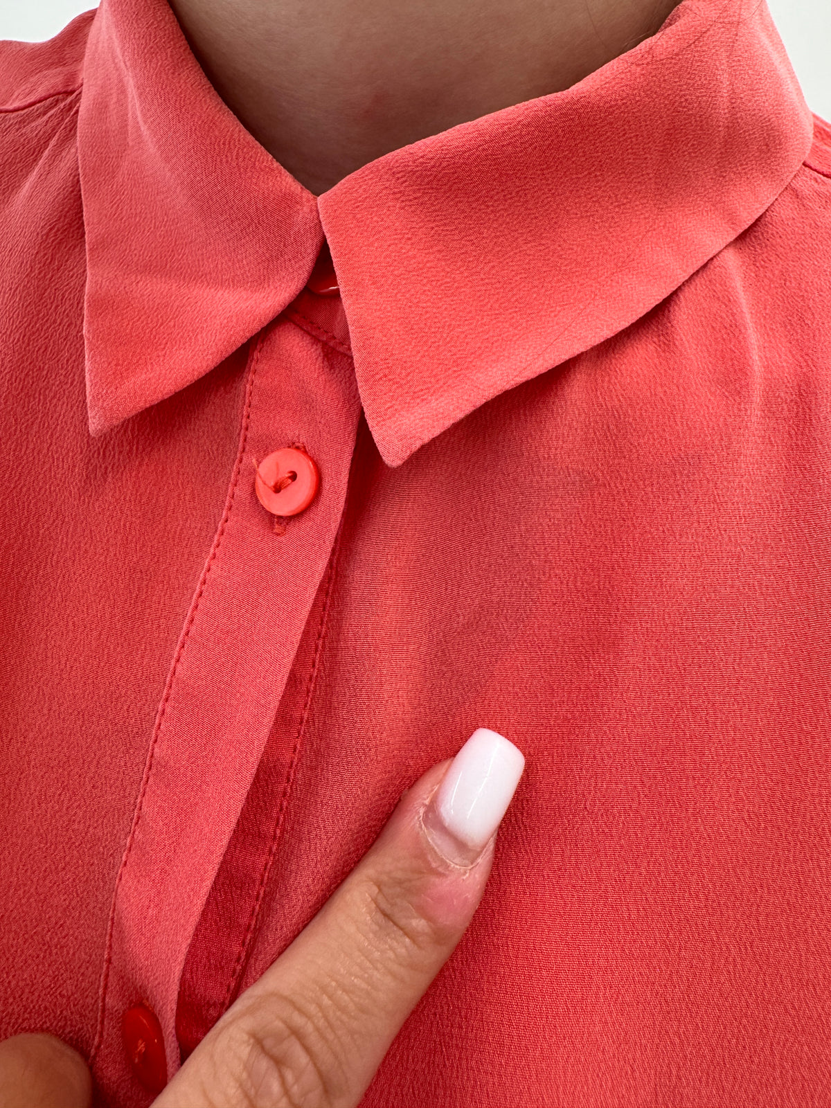 Cămașa Max&Co by Max Mara salmon pink din mătase naturală în croi lejer