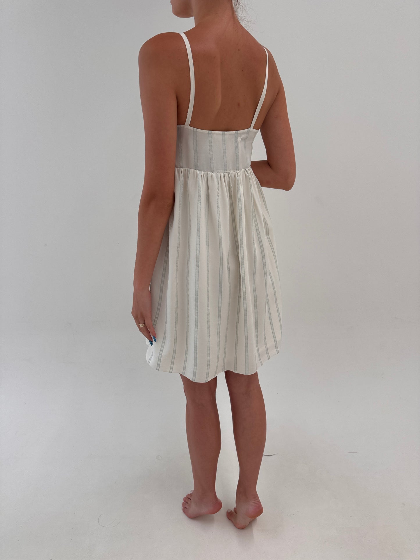 Rochie vintage italiană în stil Prada din mătase naturală cu broderie manuală
