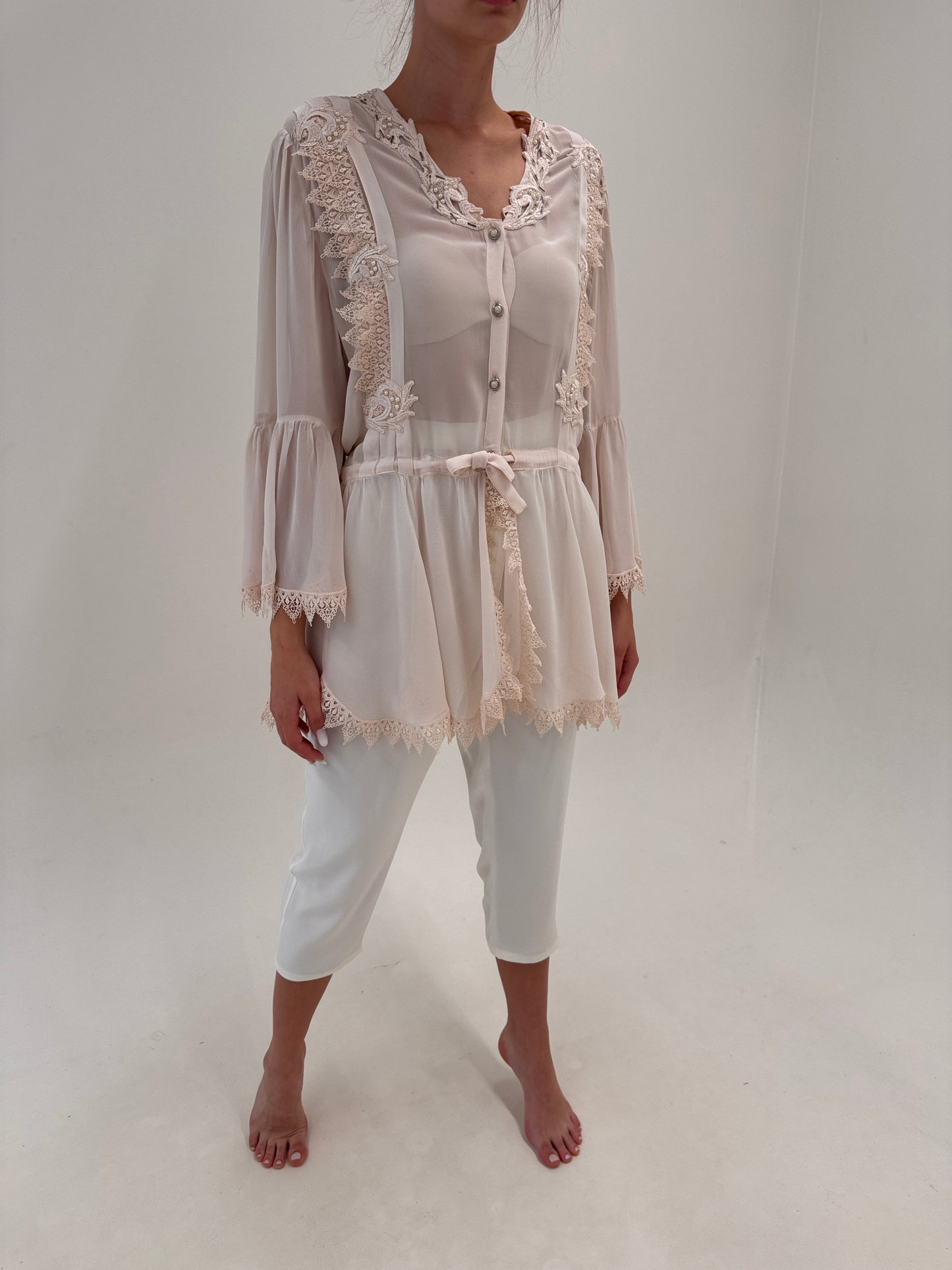 Pantaloni petite țigaretă de la zi la cocktail cu talie ultra înaltă și solduri generoase