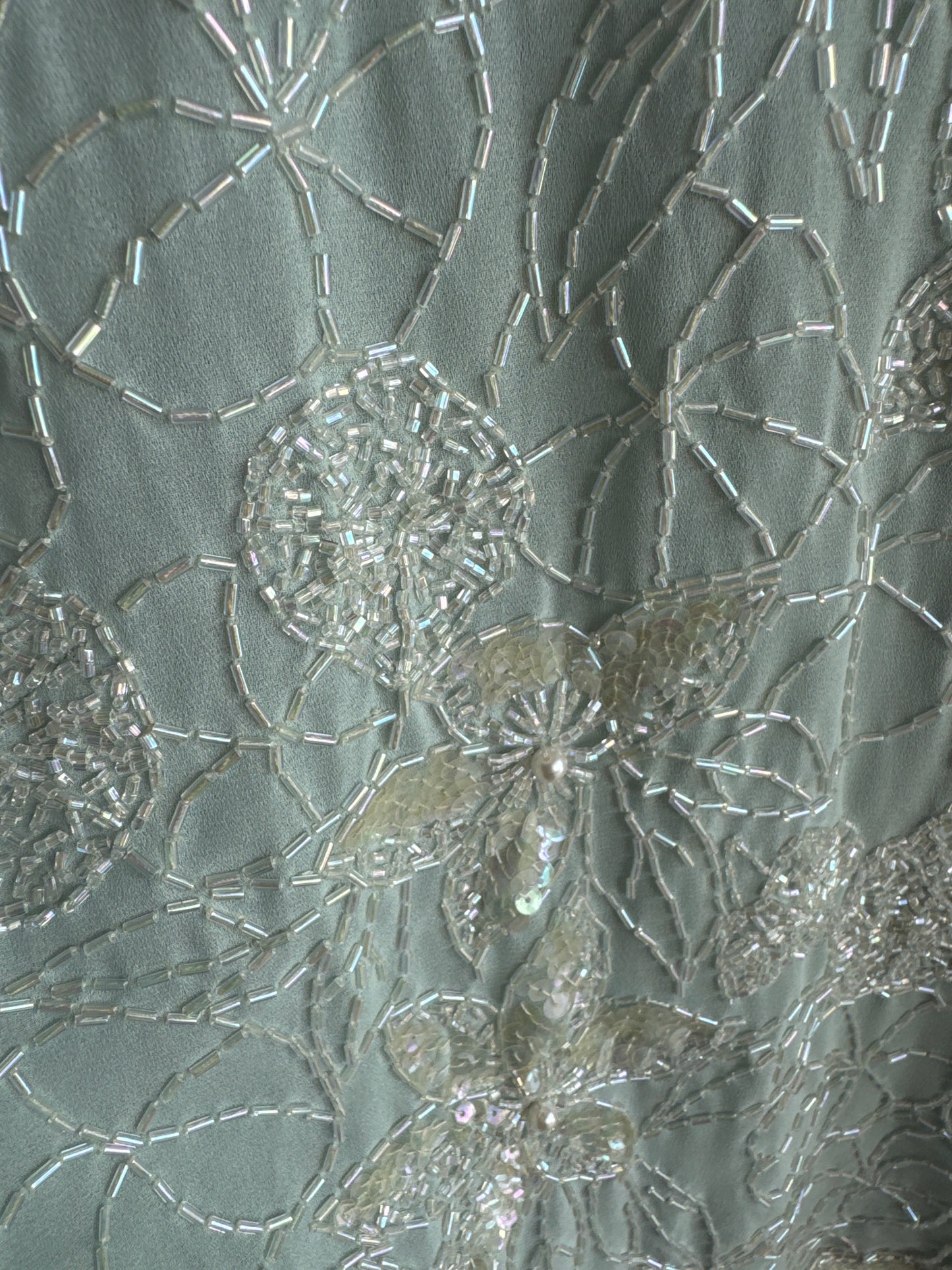 Top vintage bijuterie integral cu aplicații manuale excepționale mint green
