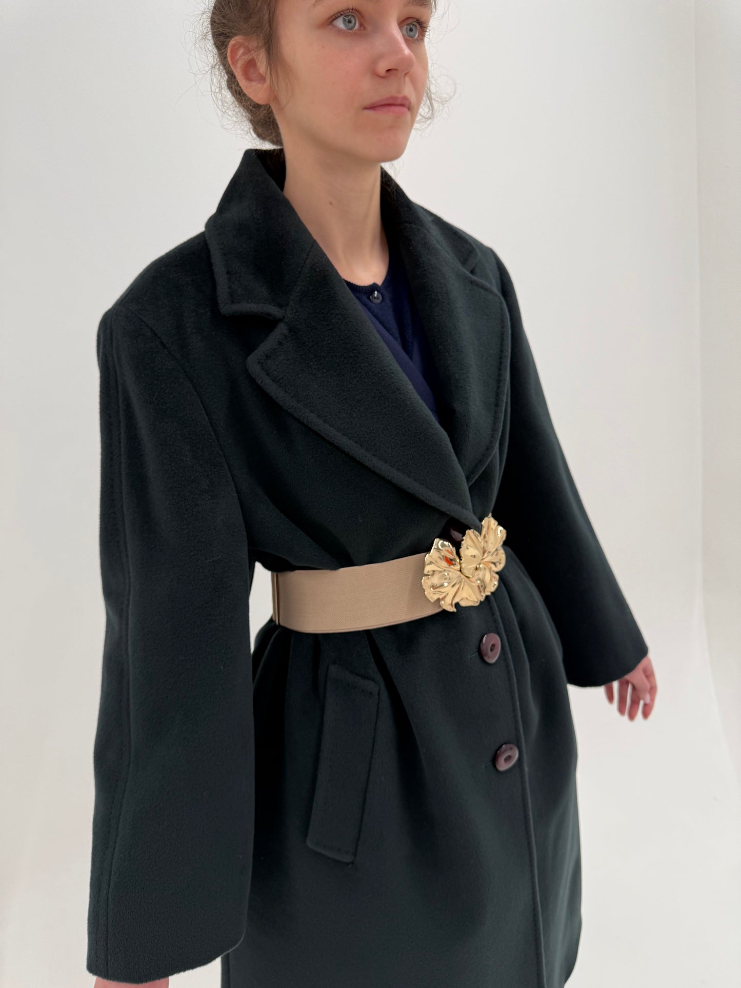 Palton ultra luxury Piacenza din stofă plină extrem de fină de lână forest green