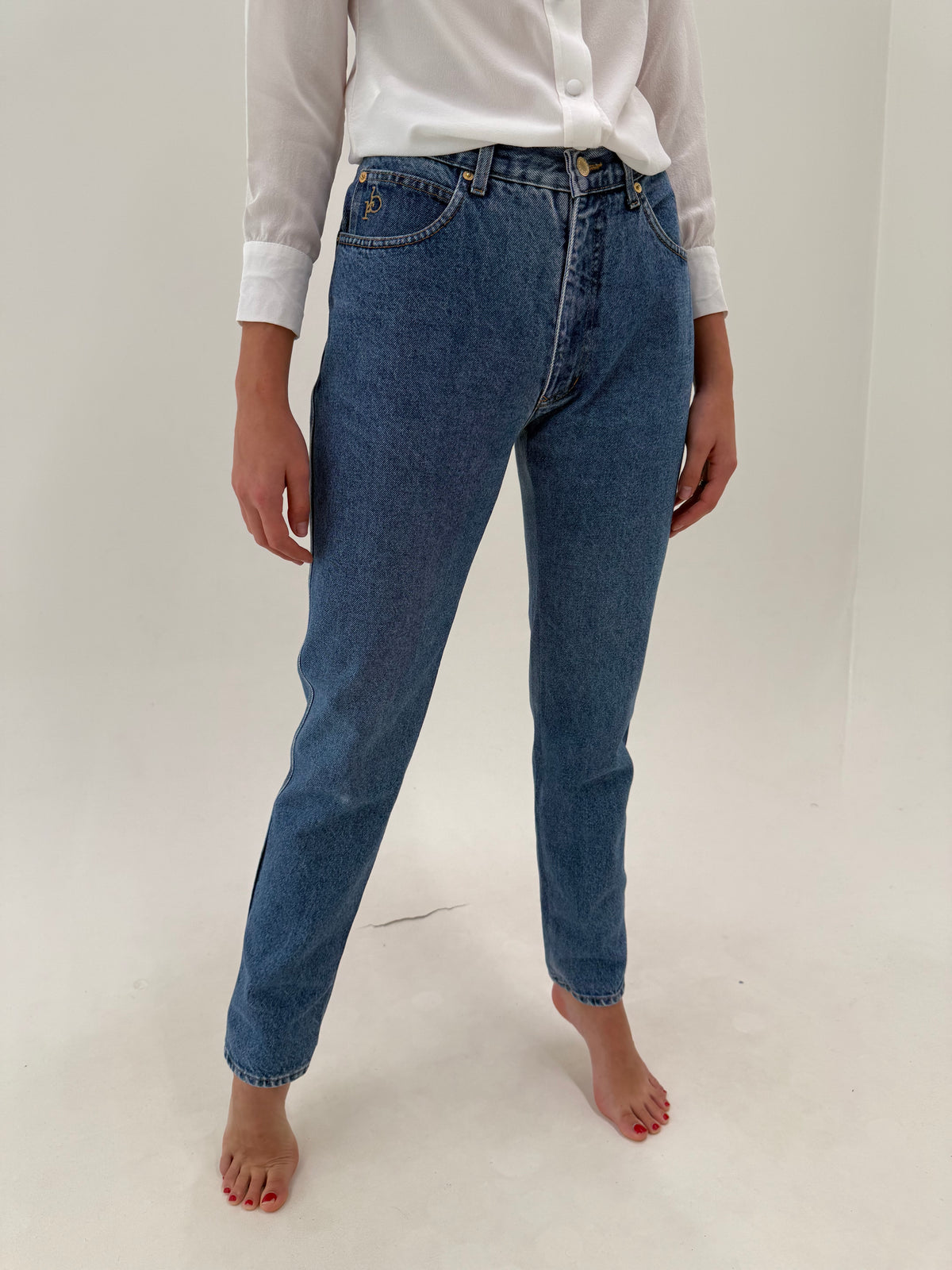 Jeans vintage Rocco Barocco excepționali în croi super revenit în trend