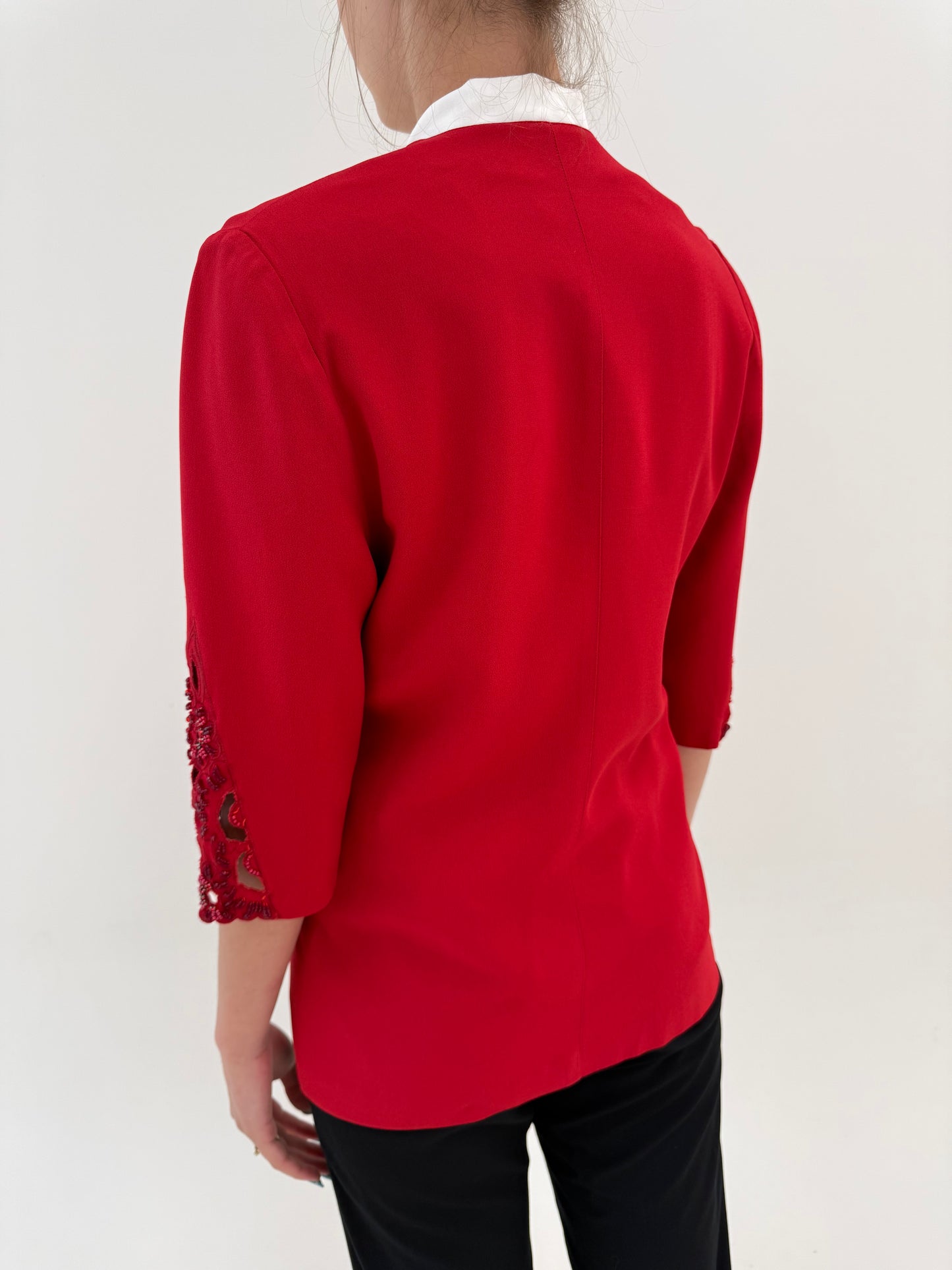 Sacou vintage luxury italian lucrat manual dark cherry red din twill