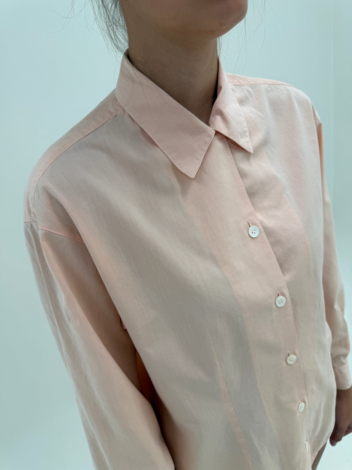 Cămașa Marella by Max Mara peach pink din bumbac gros