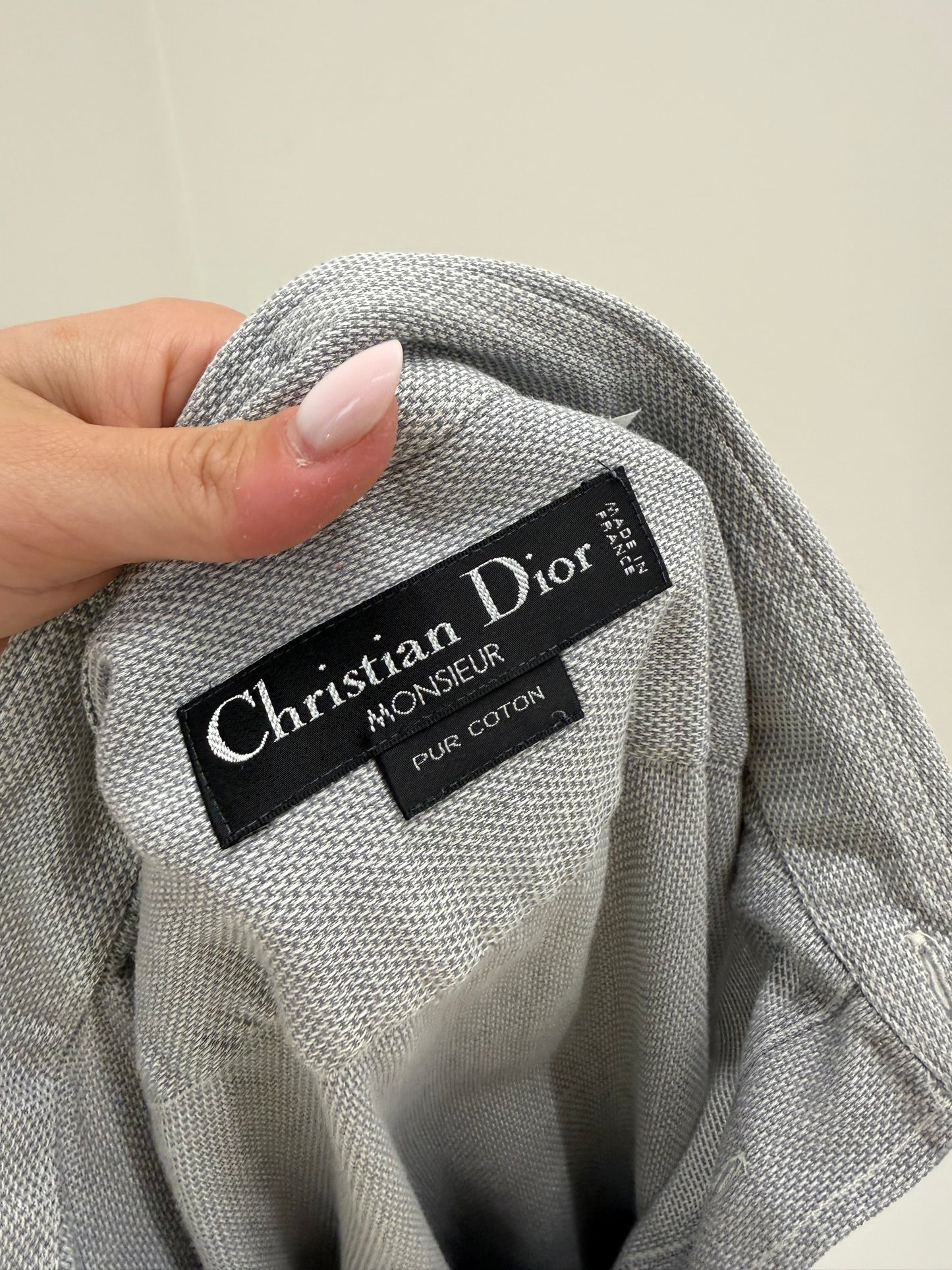 Cămașa vintage Dior în croi lejer din pânză de excepțională de bumbac