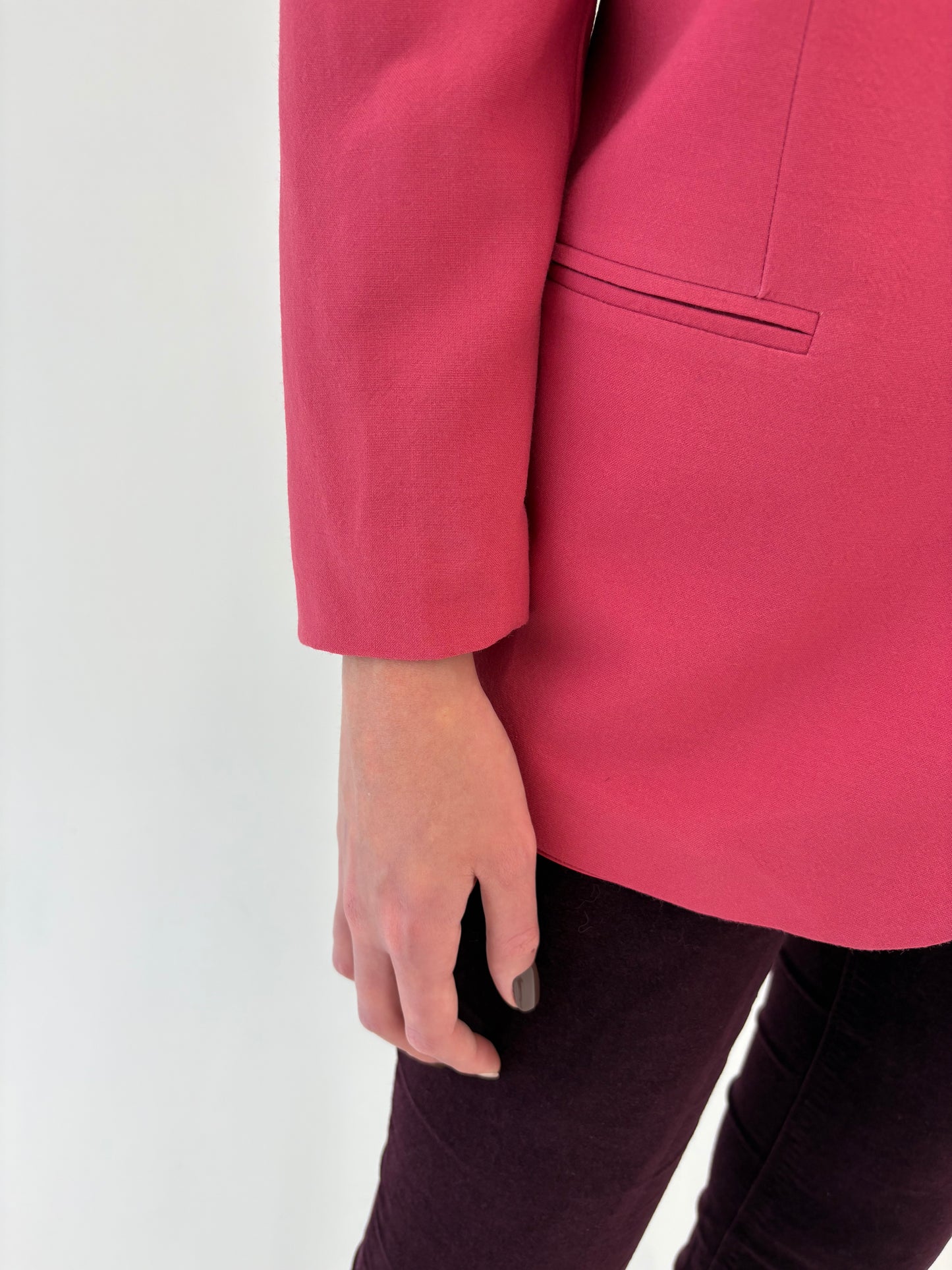 Sacou vintage petite rouge pink din lana extrafina