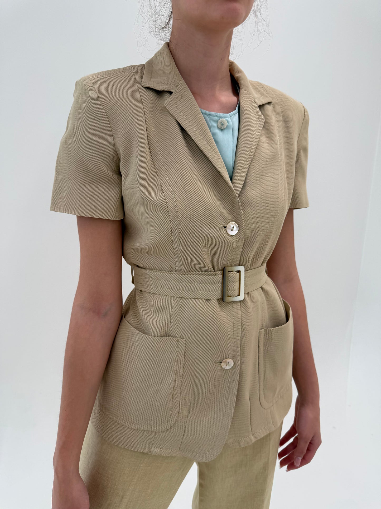 Sacou Safari Marella by Max Mara camel cu talie reglabilă marcată