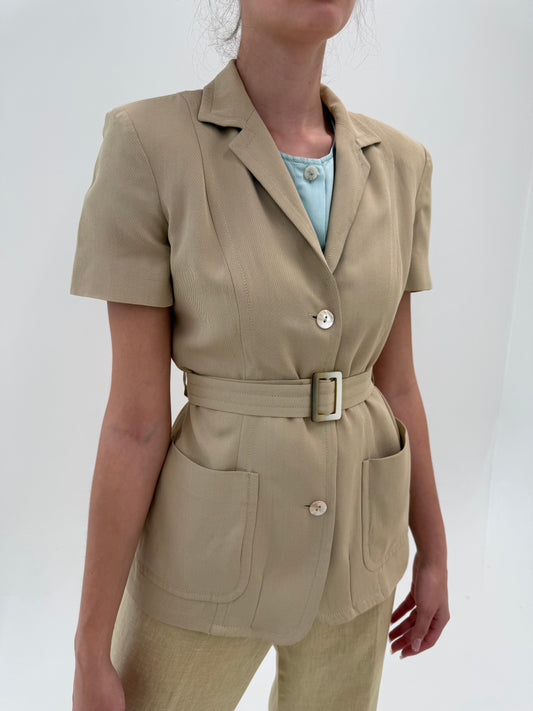 Sacou Safari Marella by Max Mara camel cu talie reglabilă marcată