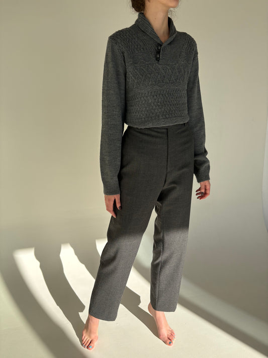 Pantaloni tall din lana luxury tasmaniana plină extrafina