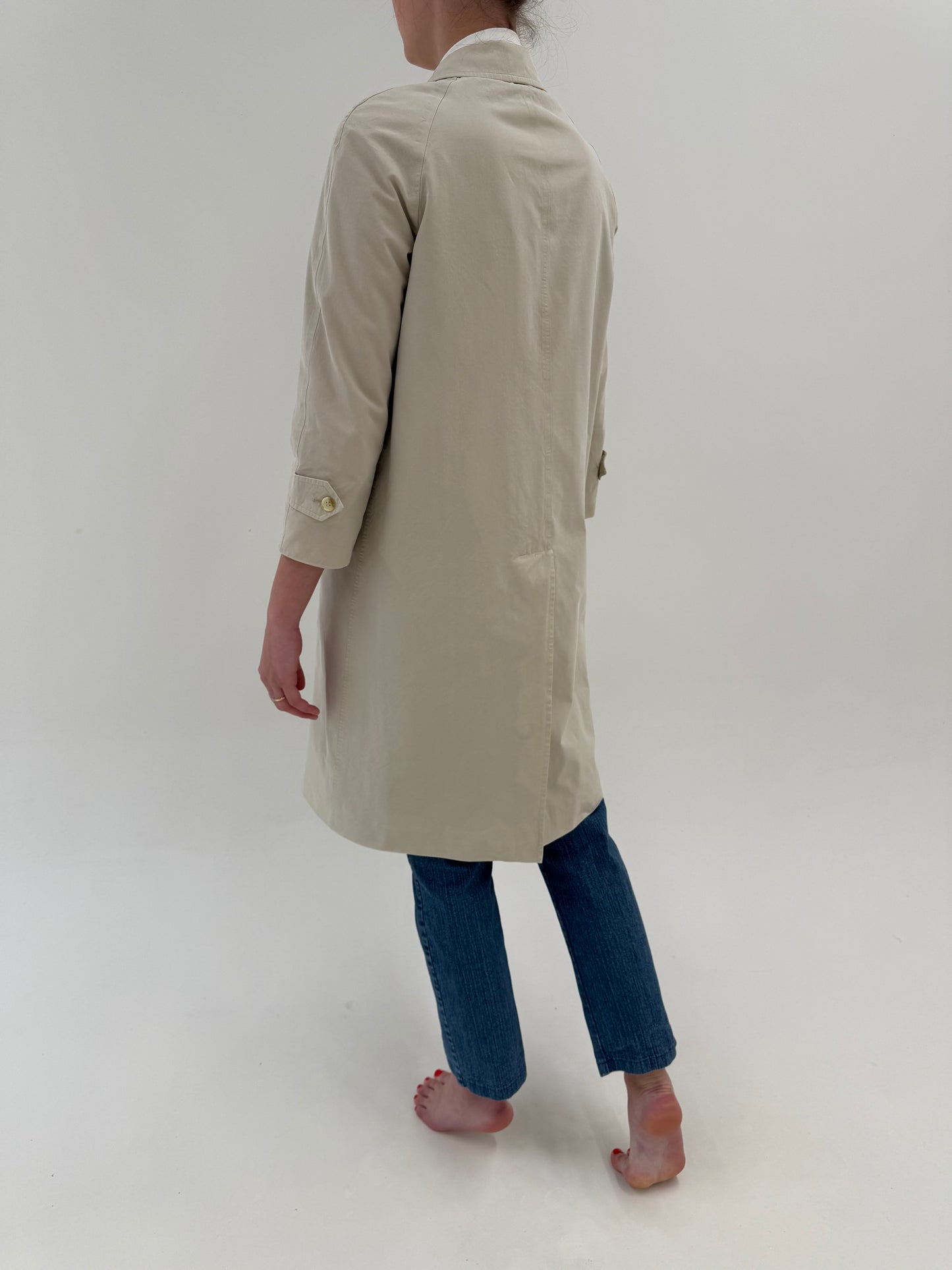 Trench Burberry vintage petite light nude în croi clasic