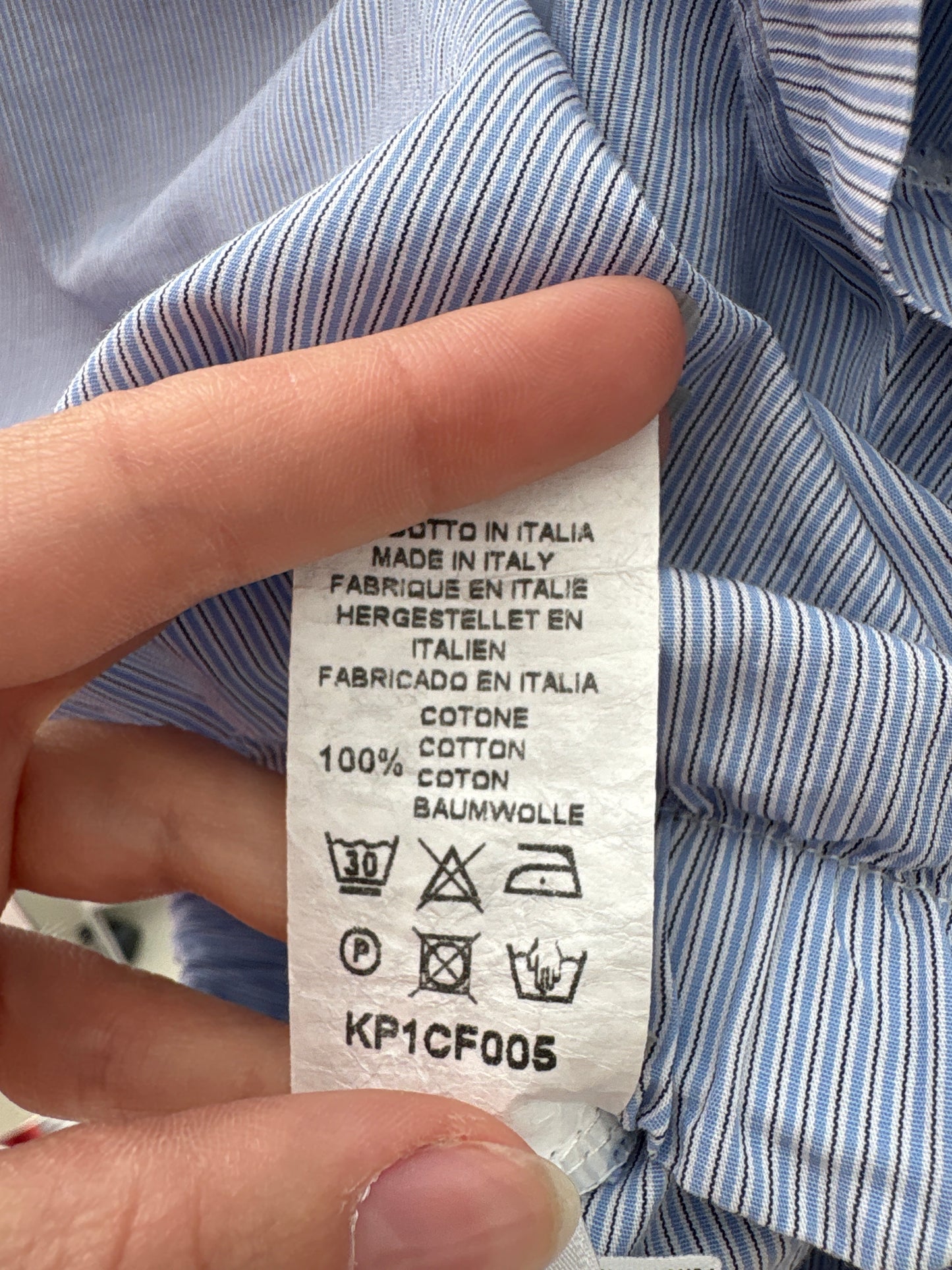 Top ultra chic din poplin texturat de bumbac cu dungi de brand premium italian