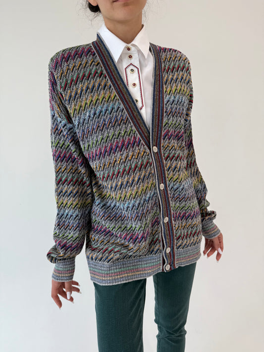 Cardigan vintage italian în stil Missoni tall