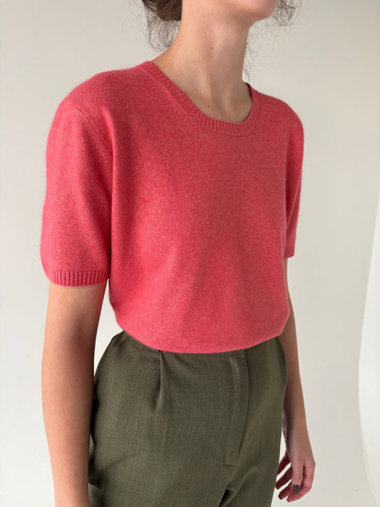 Top raspberry pink din cașmir și mătase naturală multiply