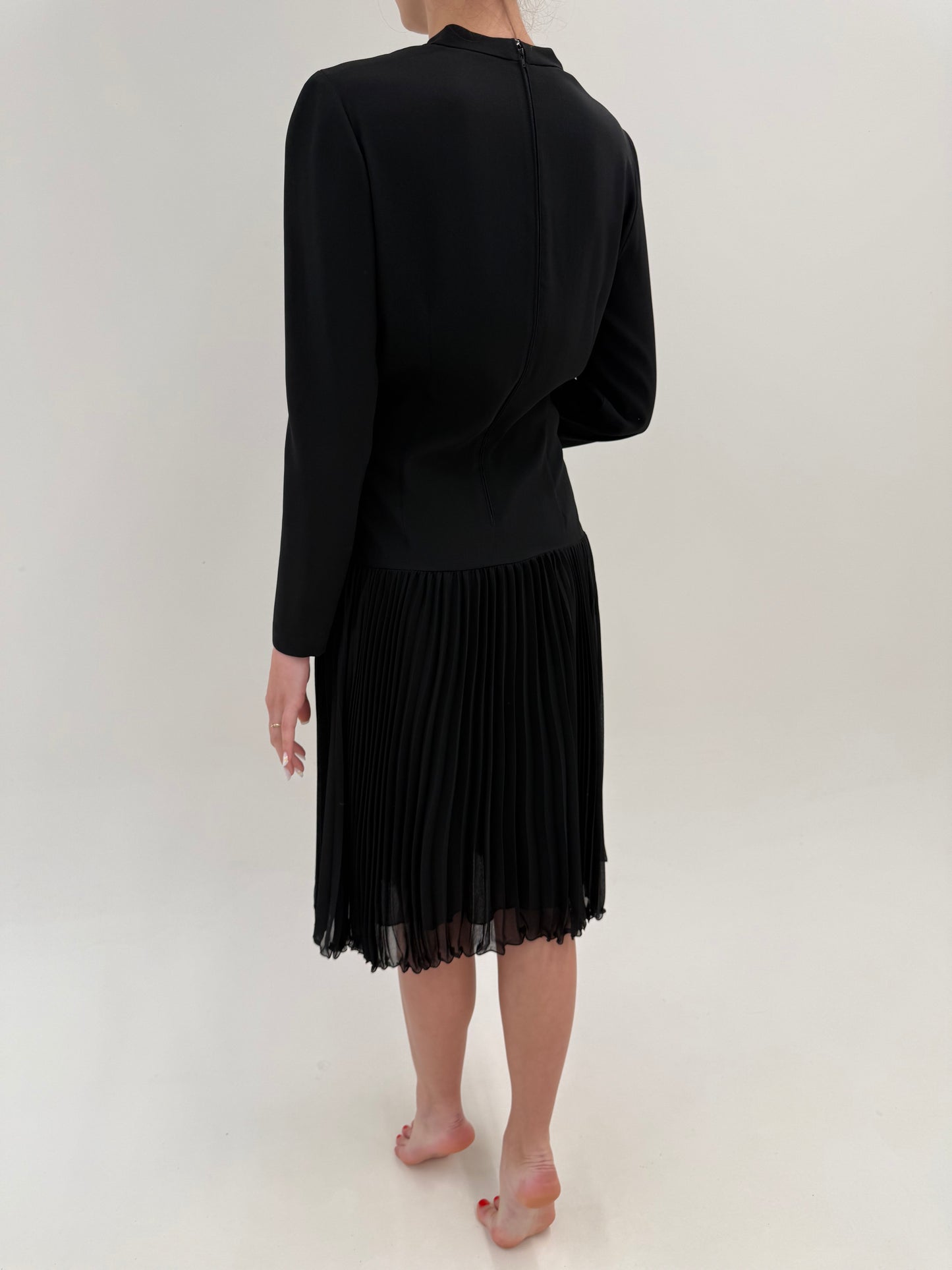 LBD vintage din mix de mătase naturală Luisa Spagnoli în croi deosebit