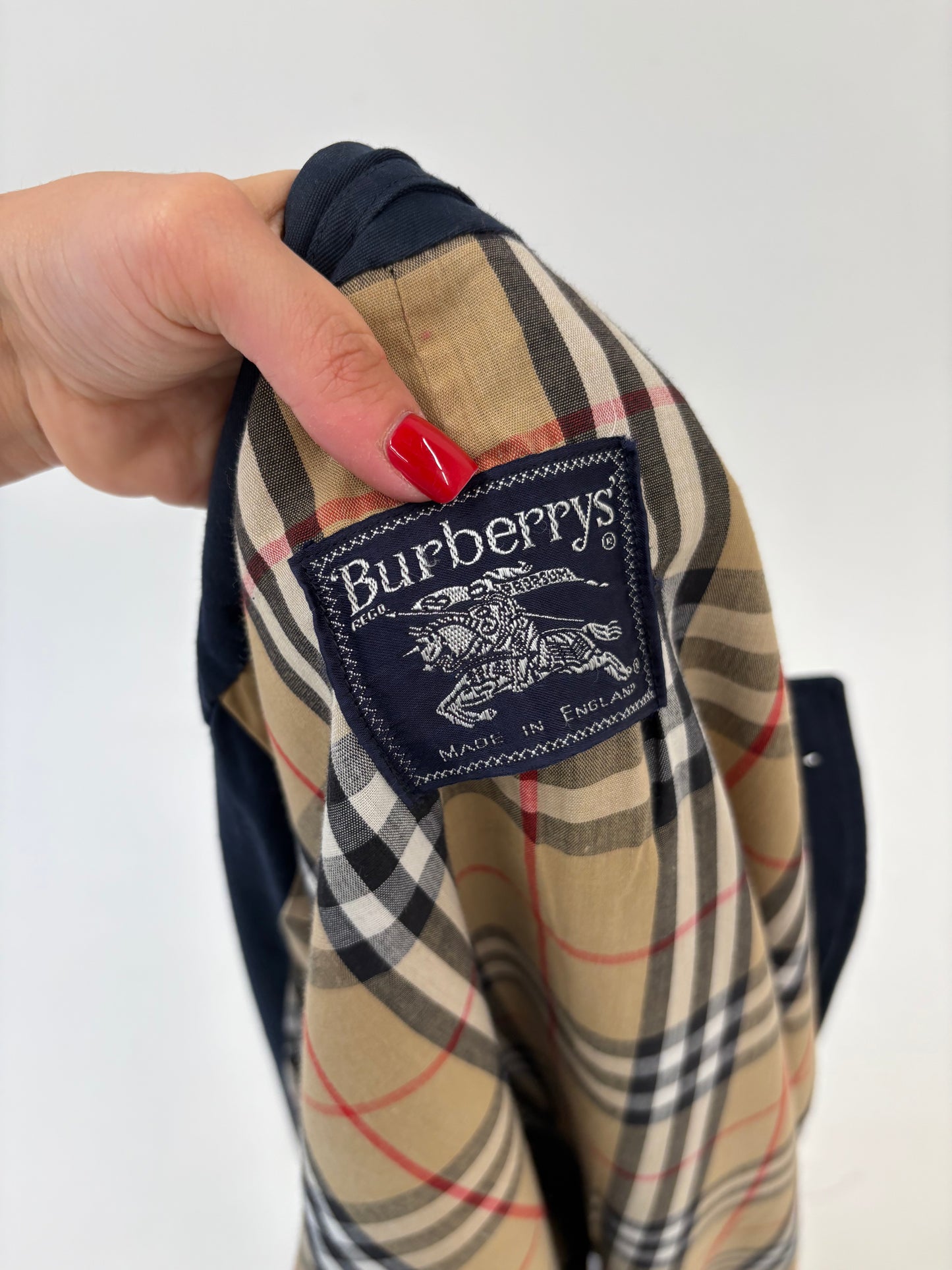Trench vintage Burberry în croi clasic Navy blue