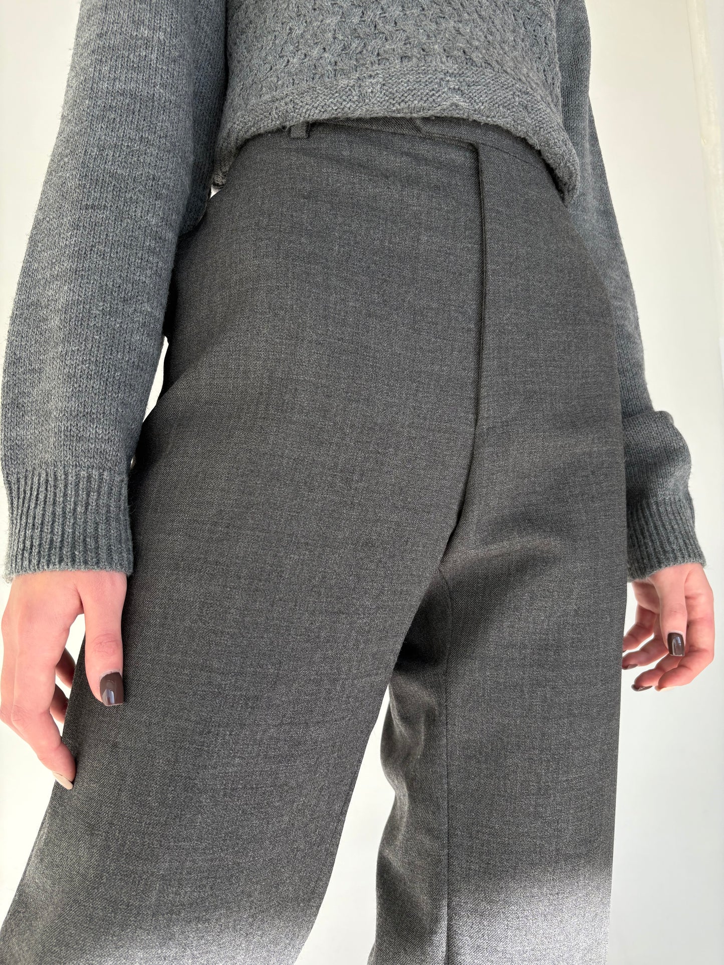 Pantaloni tall din lana luxury tasmaniana plină extrafina