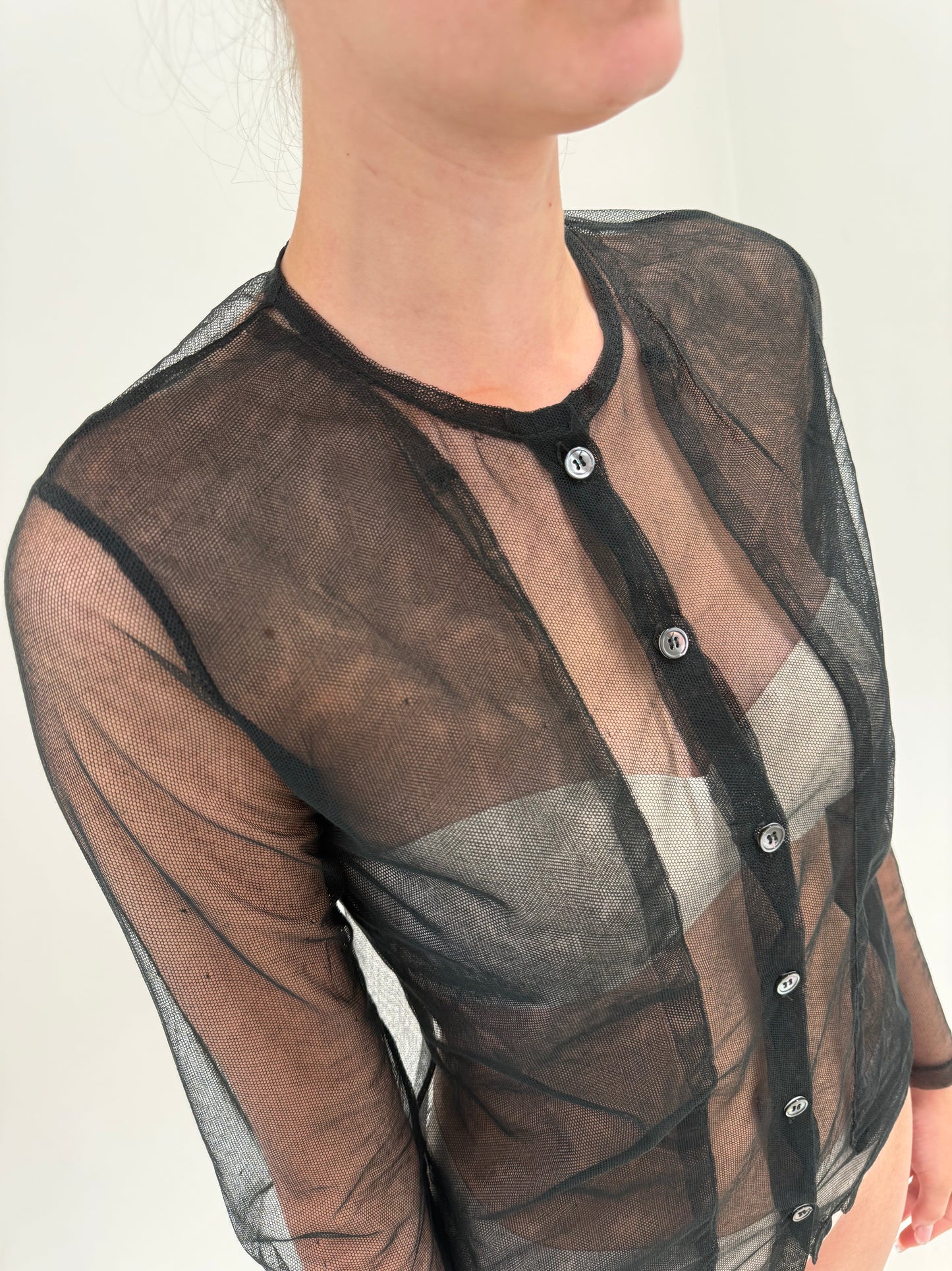 Mesh top Helmut Lang în croi minimalist specific brandului